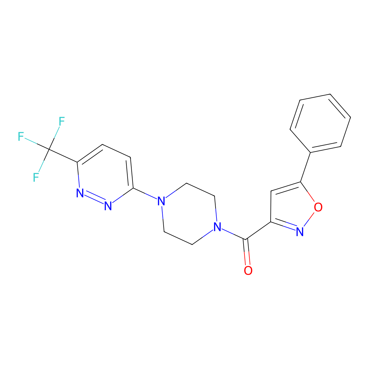 3-[4-(5-Phenyl-1,2-oxazole-3-carbonyl)piperazin-1-yl]-6-(trifluoromethyl)pyridazine molecular structure, CAS 2380182-12-5
