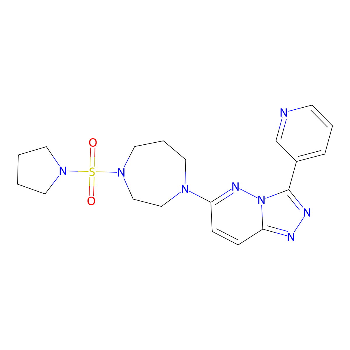 1-[3-(Pyridin-3-yl)-[1,2,4]triazolo[4,3-b]pyridazin-6-yl]-4-(pyrrolidine-1-sulfonyl)-1,4-diazepane molecular structure, CAS 2380182-15-8