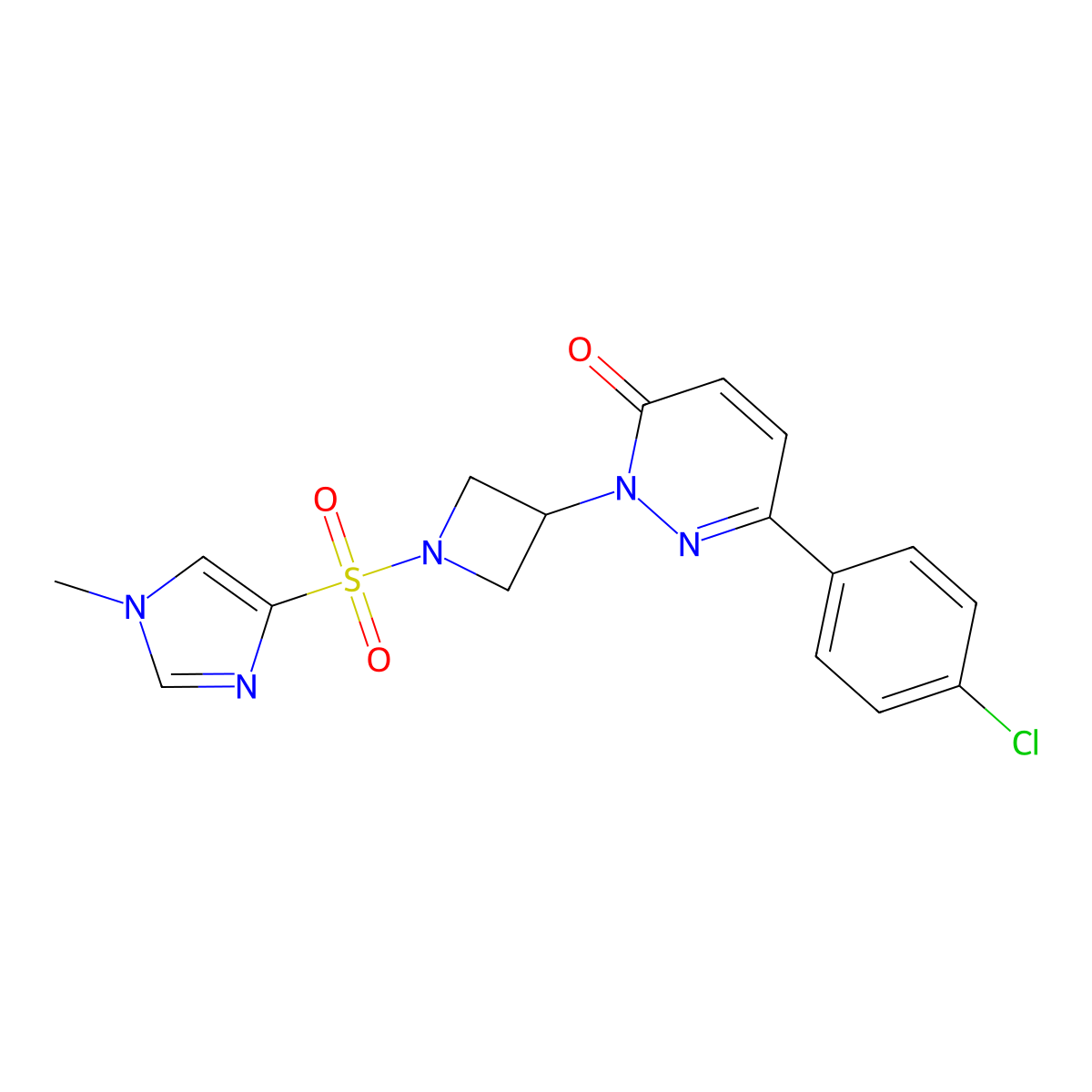 6-(4-chlorophenyl)-2-{1-[(1-methyl-1H-imidazol-4-yl)sulfonyl]azetidin-3-yl}-2,3-dihydropyridazin-3-one molecular structure, CAS 2380182-19-2