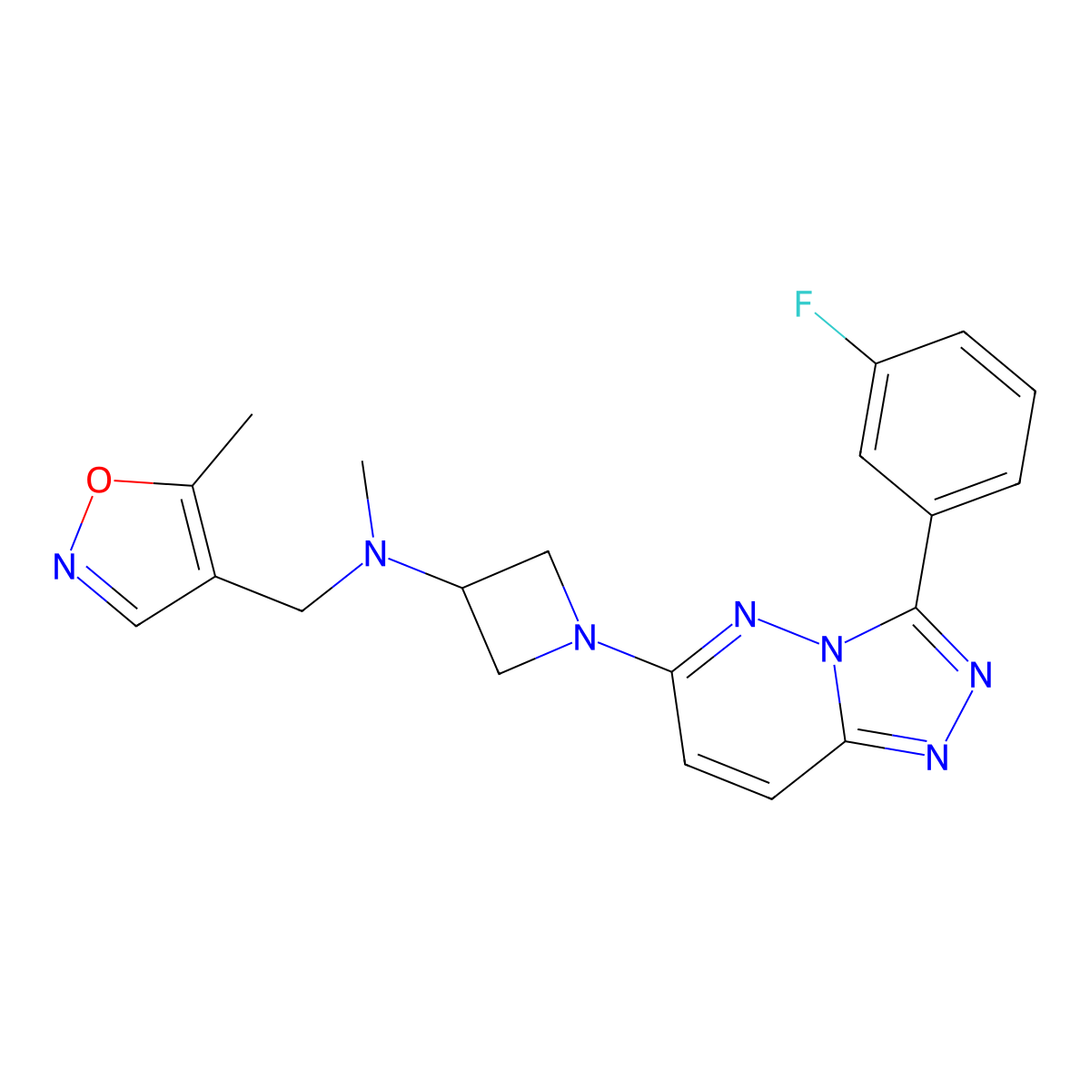 1-[3-(3-Fluorophenyl)-[1,2,4]triazolo[4,3-b]pyridazin-6-yl]-N-methyl-N-[(5-methyl-1,2-oxazol-4-yl)methyl]azetidin-3-amine molecular structure, CAS 2380182-22-7