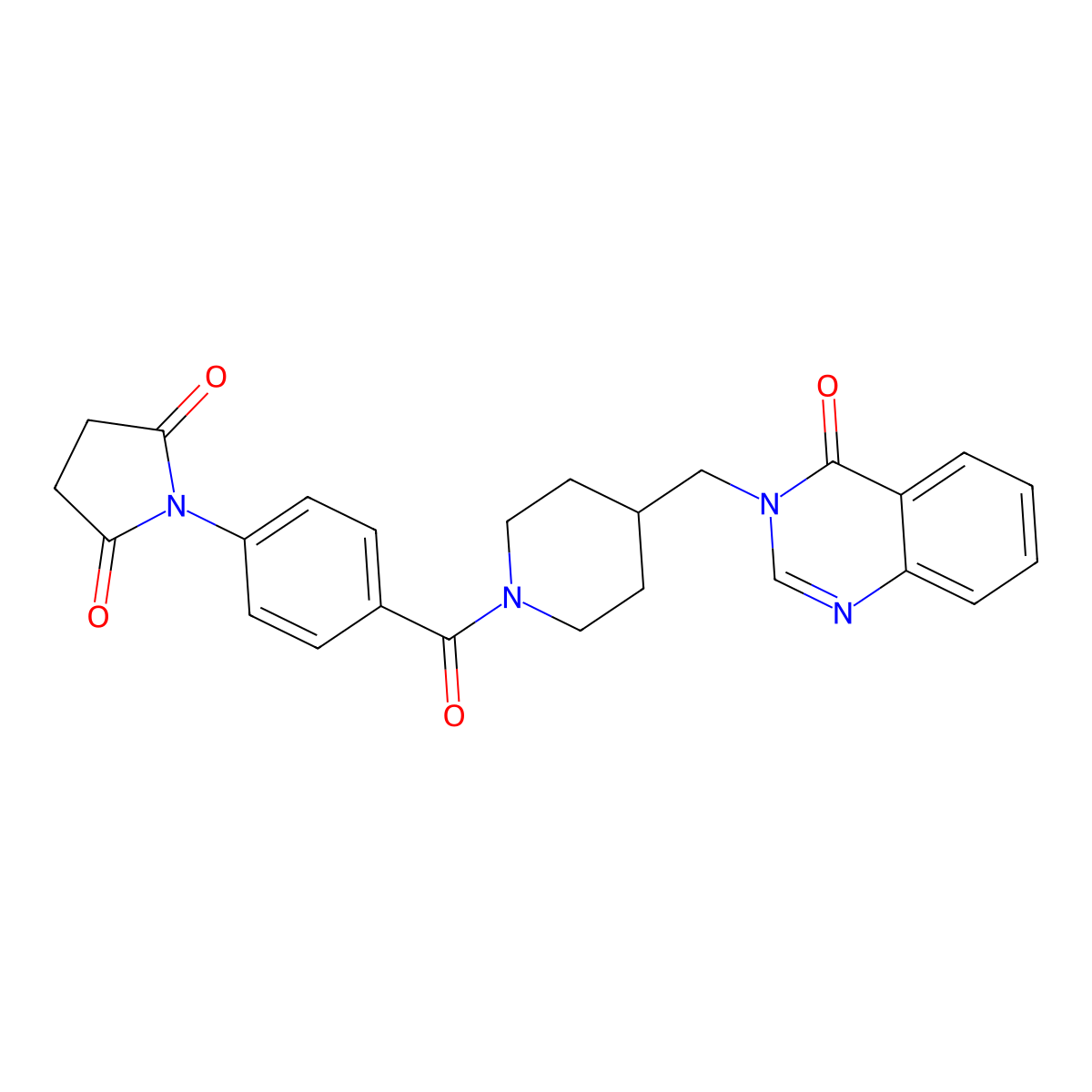 1-(4-{4-[(4-Oxo-3,4-dihydroquinazolin-3-yl)methyl]piperidine-1-carbonyl}phenyl)pyrrolidine-2,5-dione molecular structure, CAS 2380182-23-8