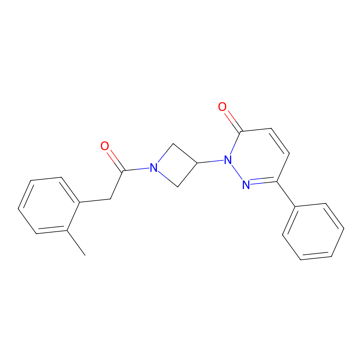 2-{1-[2-(2-Methylphenyl)acetyl]azetidin-3-yl}-6-phenyl-2,3-dihydropyridazin-3-one molecular structure, CAS 2380182-27-2