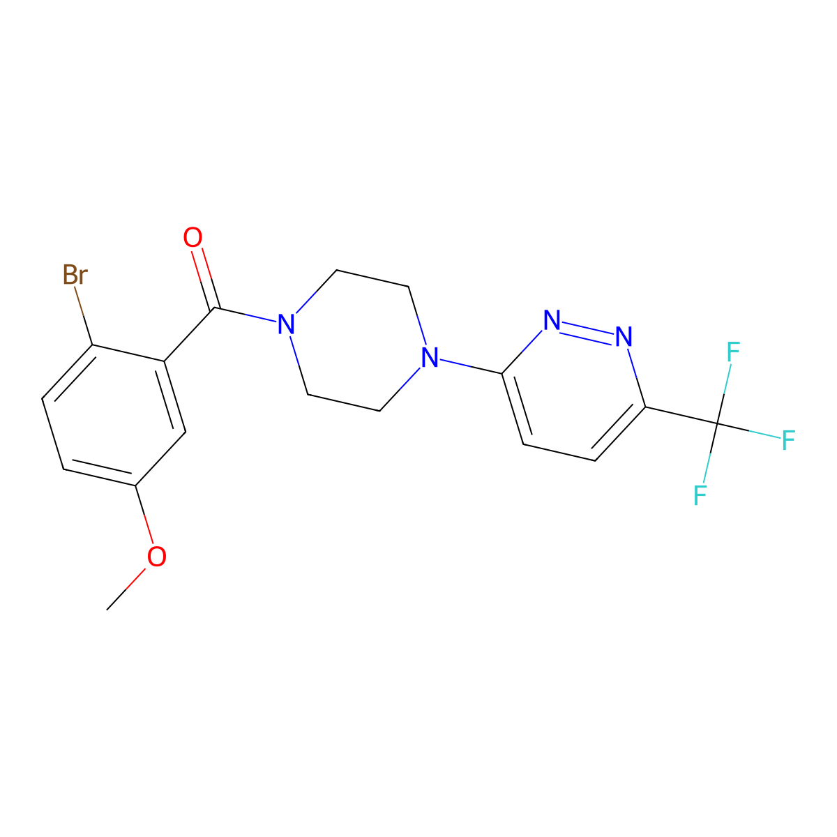 3-[4-(2-Bromo-5-methoxybenzoyl)piperazin-1-yl]-6-(trifluoromethyl)pyridazine molecular structure, CAS 2380182-33-0