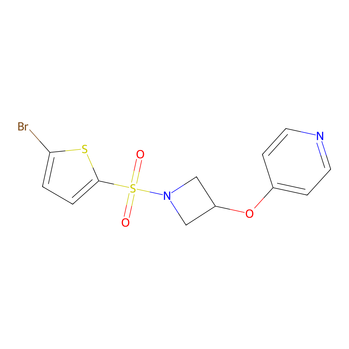 4-({1-[(5-Bromothiophen-2-yl)sulfonyl]azetidin-3-yl}oxy)pyridine molecular structure, CAS 2380182-53-4