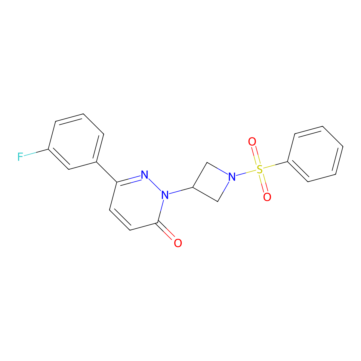 2-[1-(Benzenesulfonyl)azetidin-3-yl]-6-(3-fluorophenyl)-2,3-dihydropyridazin-3-one molecular structure, CAS 2380182-54-5