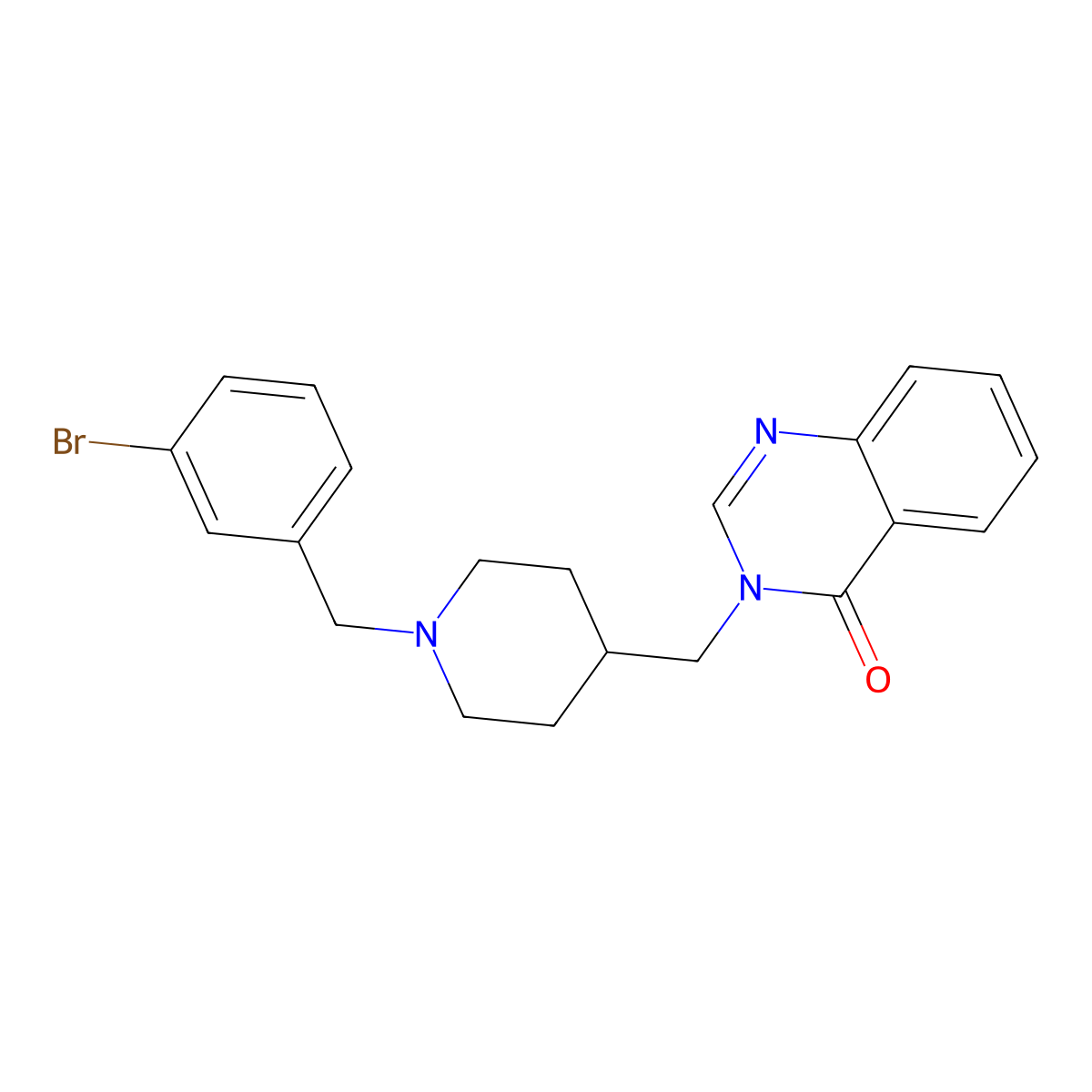 3-({1-[(3-Bromophenyl)methyl]piperidin-4-yl}methyl)-3,4-dihydroquinazolin-4-one molecular structure, CAS 2380182-60-3