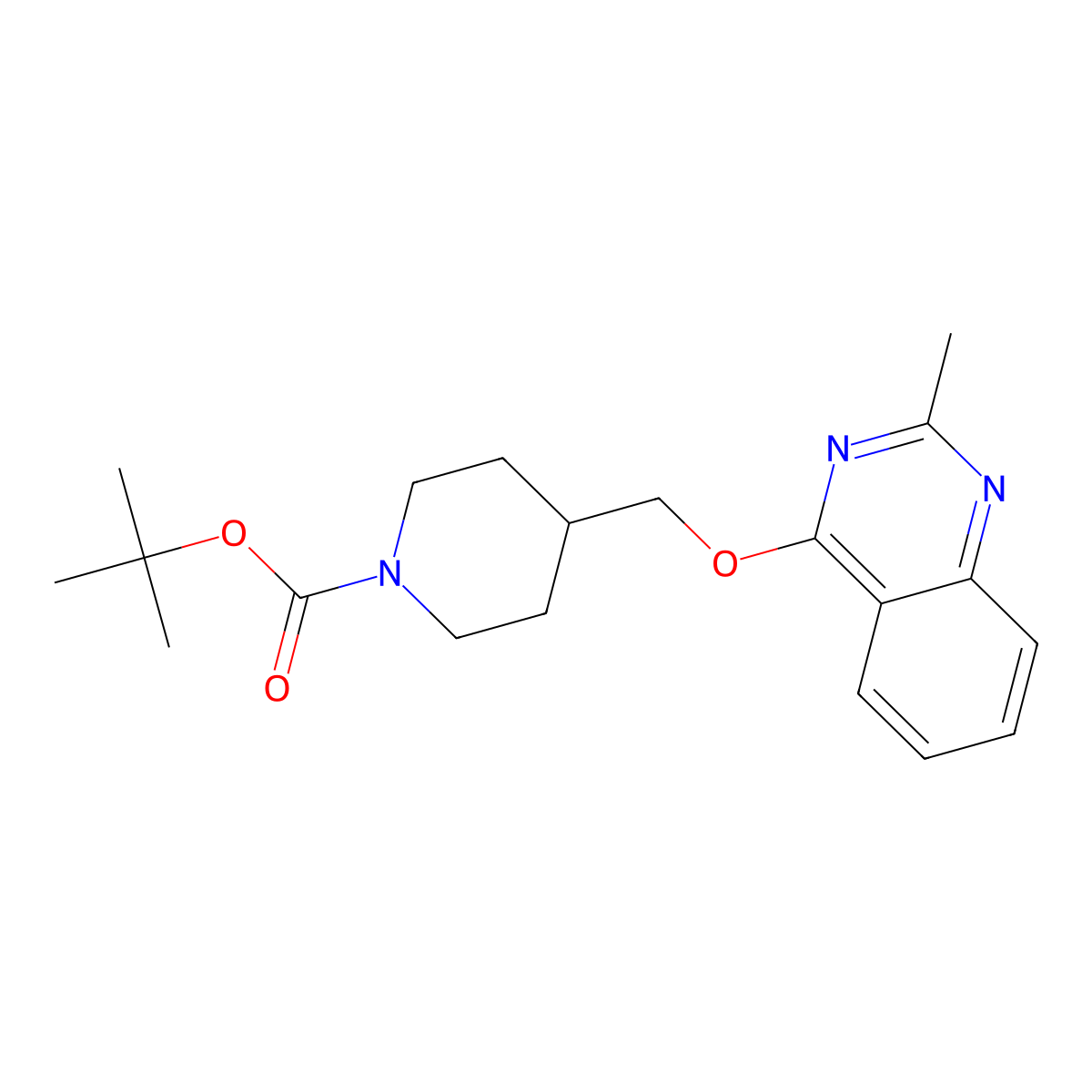 Tert-butyl 4-{[(2-methylquinazolin-4-yl)oxy]methyl}piperidine-1-carboxylate molecular structure, CAS 2380182-61-4