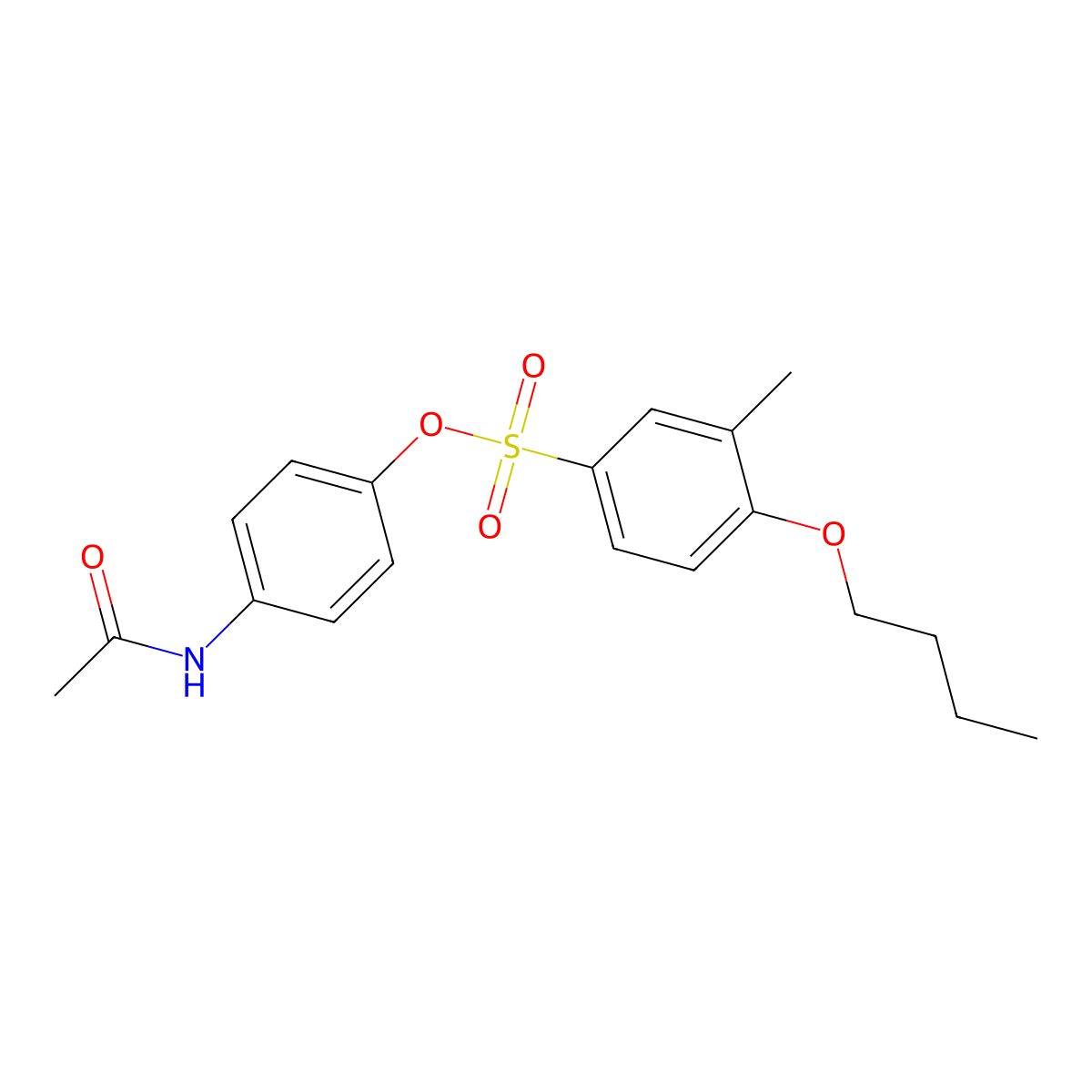 4-(Acetylamino)phenyl 4-butoxy-3-methylbenzenesulfonate molecular structure, CAS 2380182-62-5