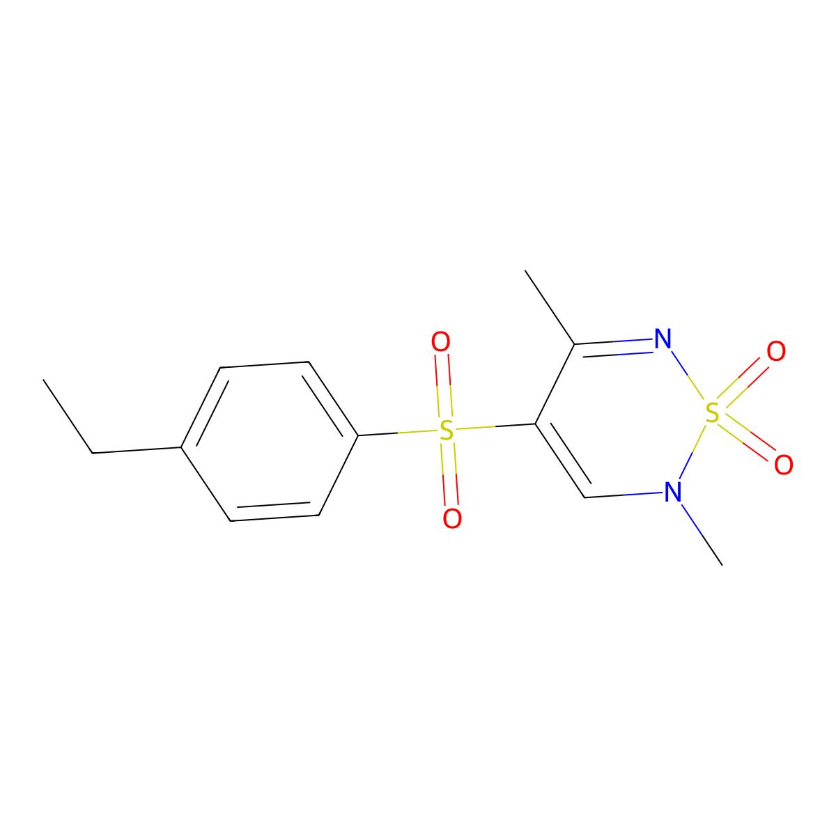 4-(4-ethylbenzenesulfonyl)-2,5-dimethyl-2H-1lambda6,2,6-thiadiazine-1,1-dione molecular structure, CAS 2380182-64-7