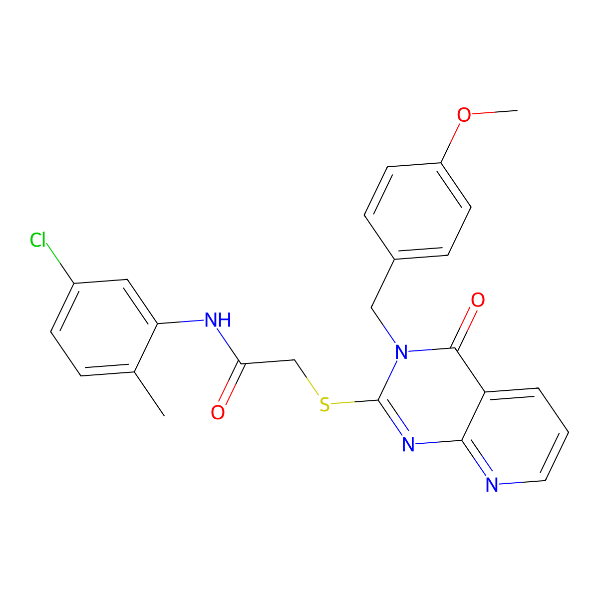 N-(5-chloro-2-methylphenyl)-2-({3-[(4-methoxyphenyl)methyl]-4-oxo-3H,4H-pyrido[2,3-d]pyrimidin-2-yl}sulfanyl)acetamide molecular structure, CAS 2380182-67-0