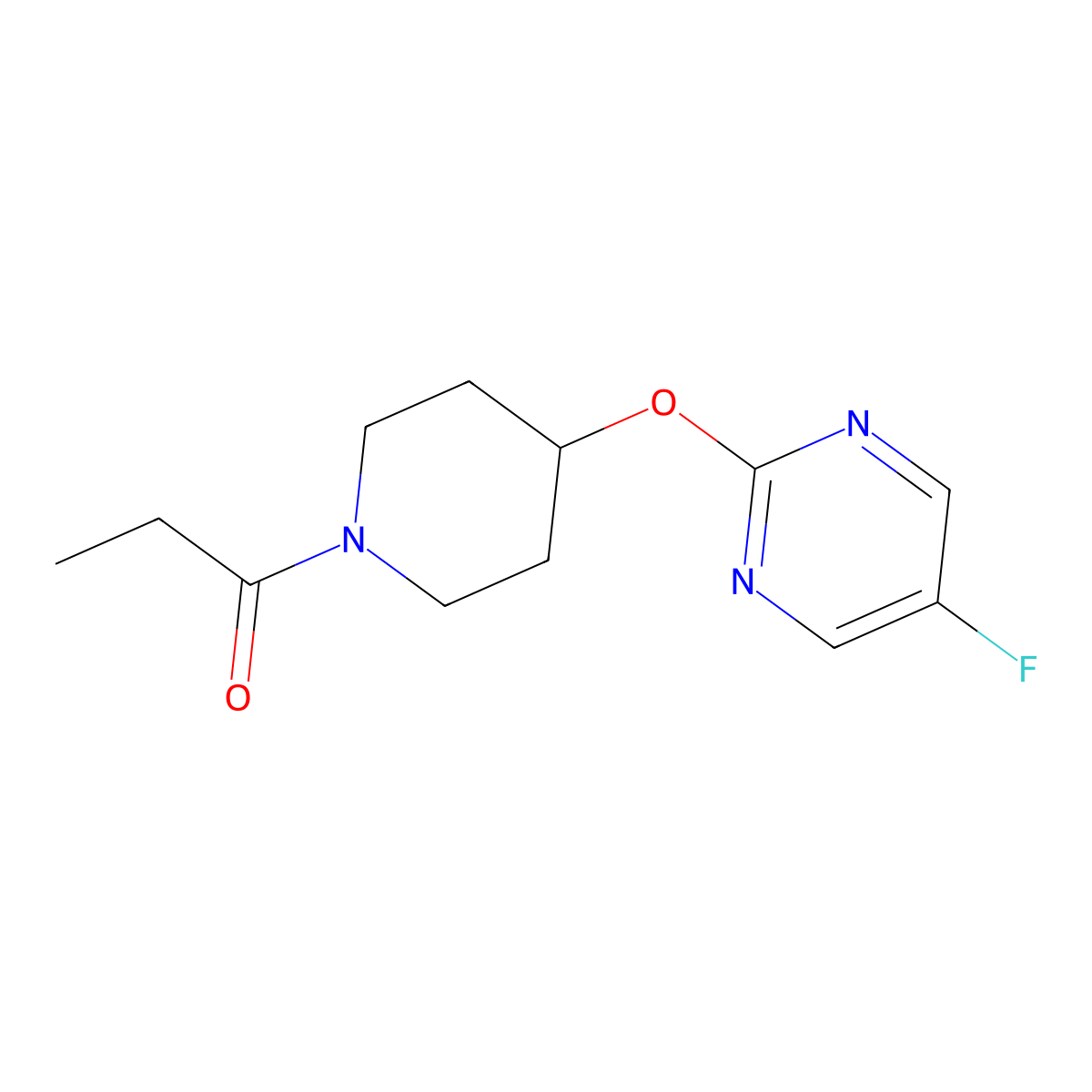 1-{4-[(5-Fluoropyrimidin-2-yl)oxy]piperidin-1-yl}propan-1-one molecular structure, CAS 2380182-69-2
