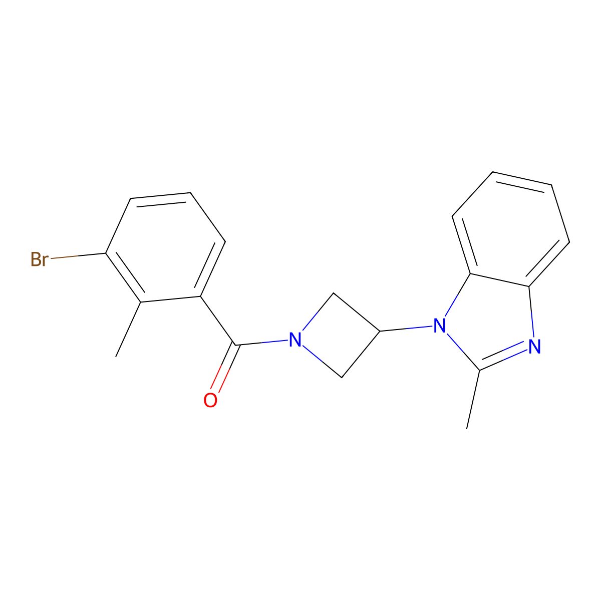 1-[1-(3-bromo-2-methylbenzoyl)azetidin-3-yl]-2-methyl-1H-1,3-benzodiazole molecular structure, CAS 2380182-70-5