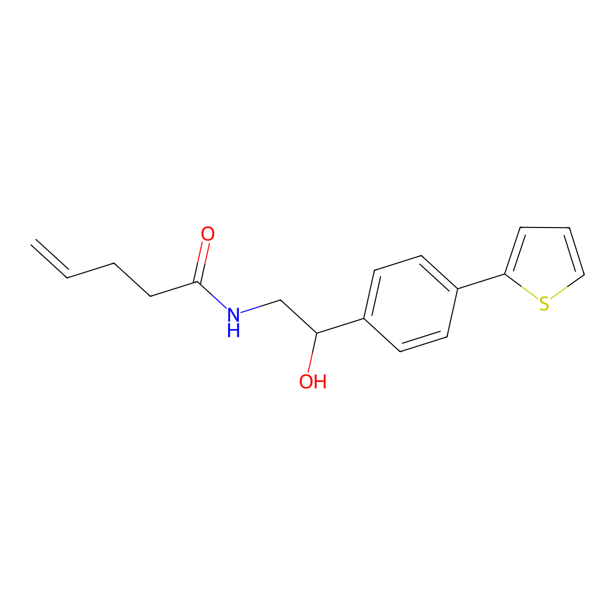 N-[2-Hydroxy-2-(4-thiophen-2-ylphenyl)ethyl]pent-4-enamide molecular structure, CAS 2380182-71-6