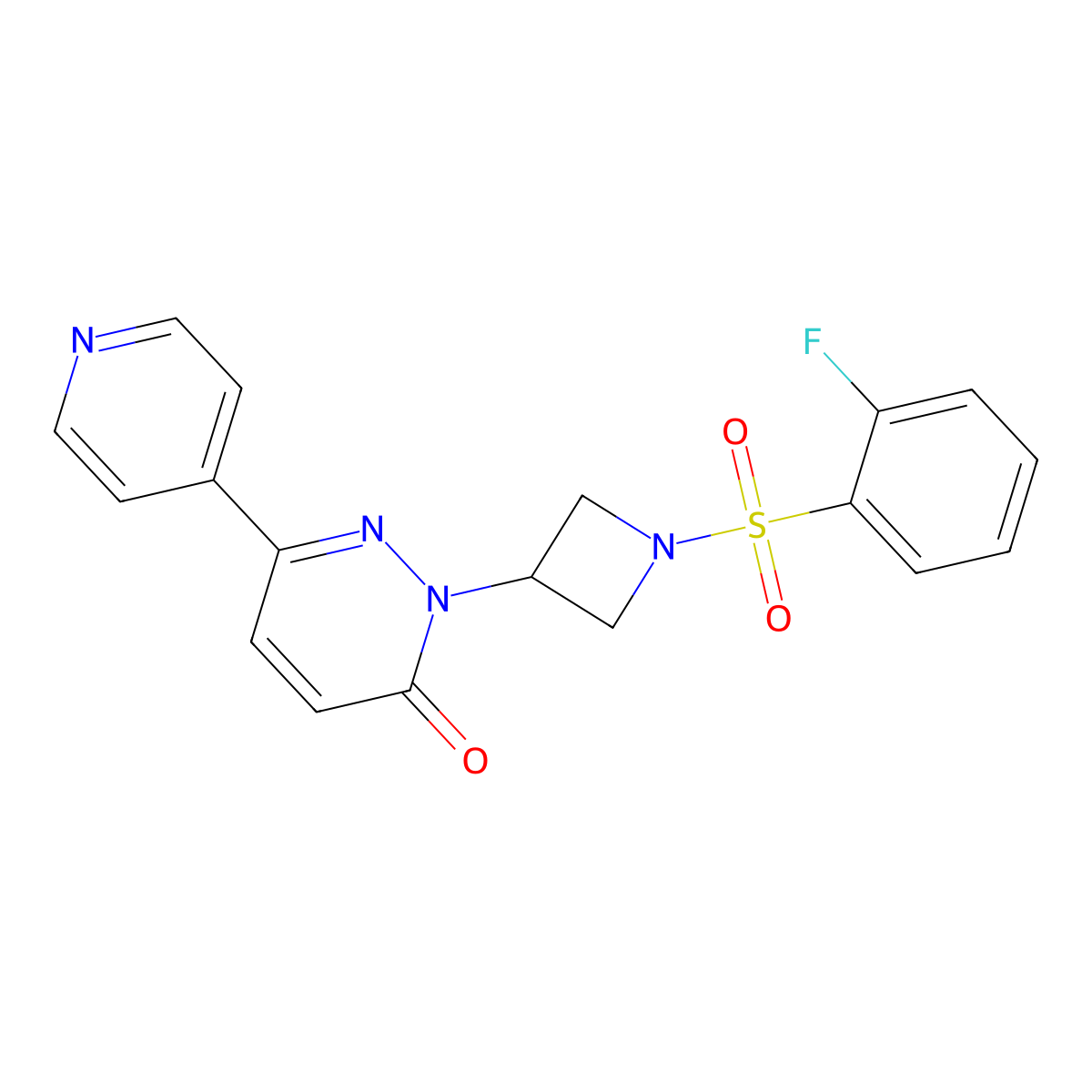 2-[1-(2-Fluorobenzenesulfonyl)azetidin-3-yl]-6-(pyridin-4-yl)-2,3-dihydropyridazin-3-one molecular structure, CAS 2380182-91-0