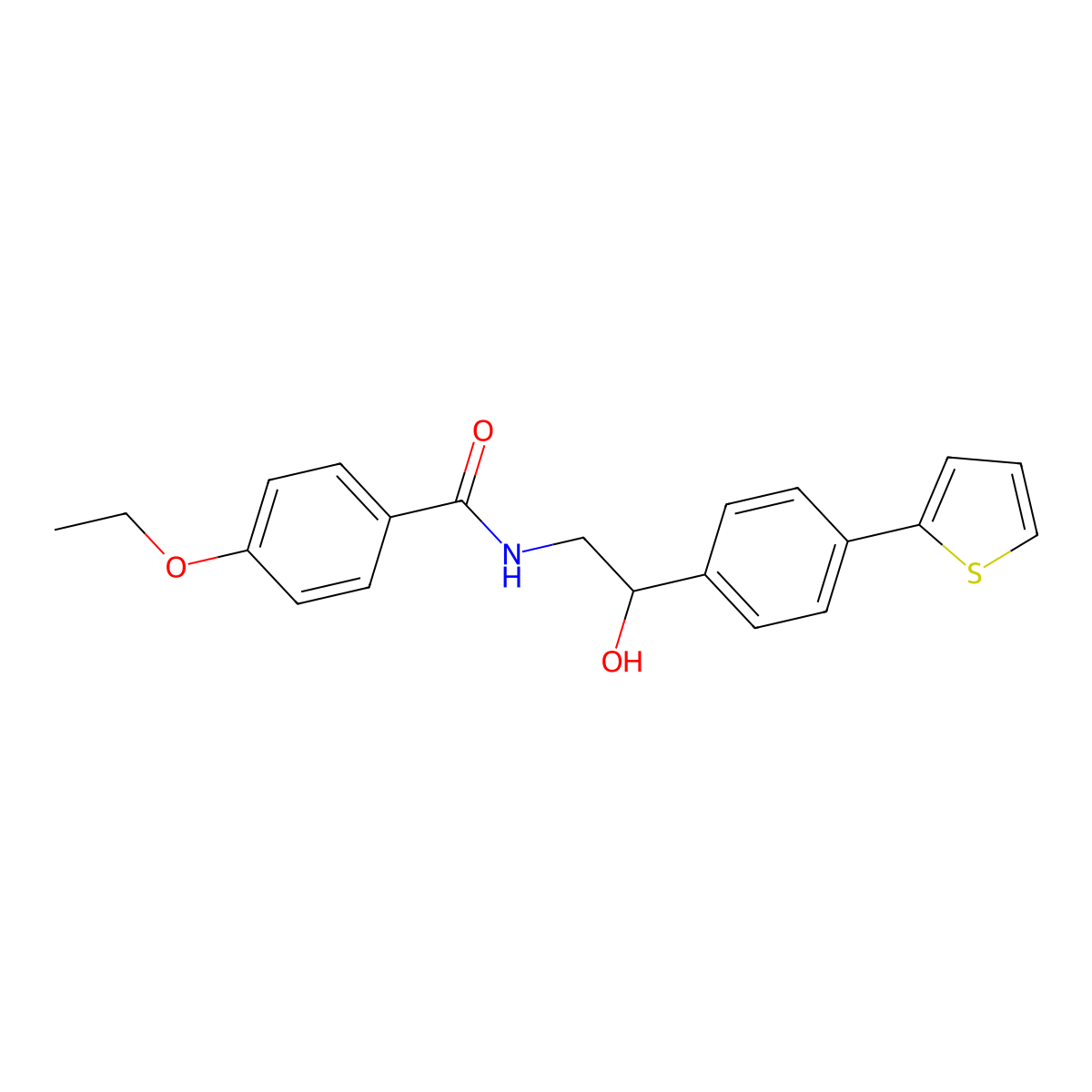 4-ethoxy-N-{2-hydroxy-2-[4-(thiophen-2-yl)phenyl]ethyl}benzamide molecular structure, CAS 2380182-95-4