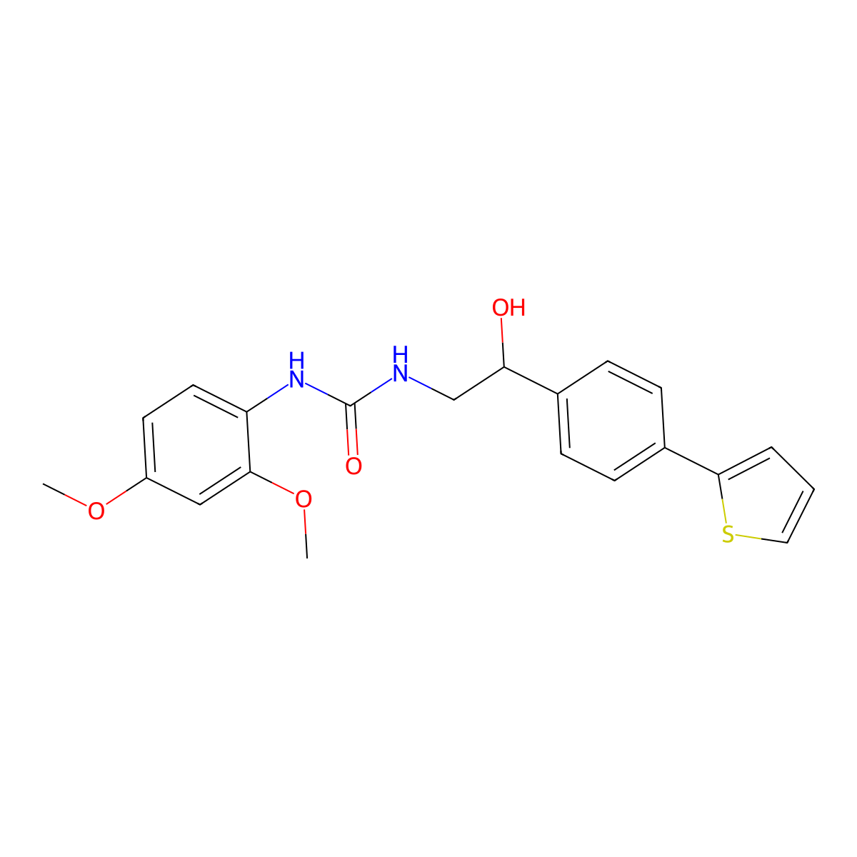 3-(2,4-Dimethoxyphenyl)-1-{2-hydroxy-2-[4-(thiophen-2-yl)phenyl]ethyl}urea molecular structure, CAS 2380183-05-9