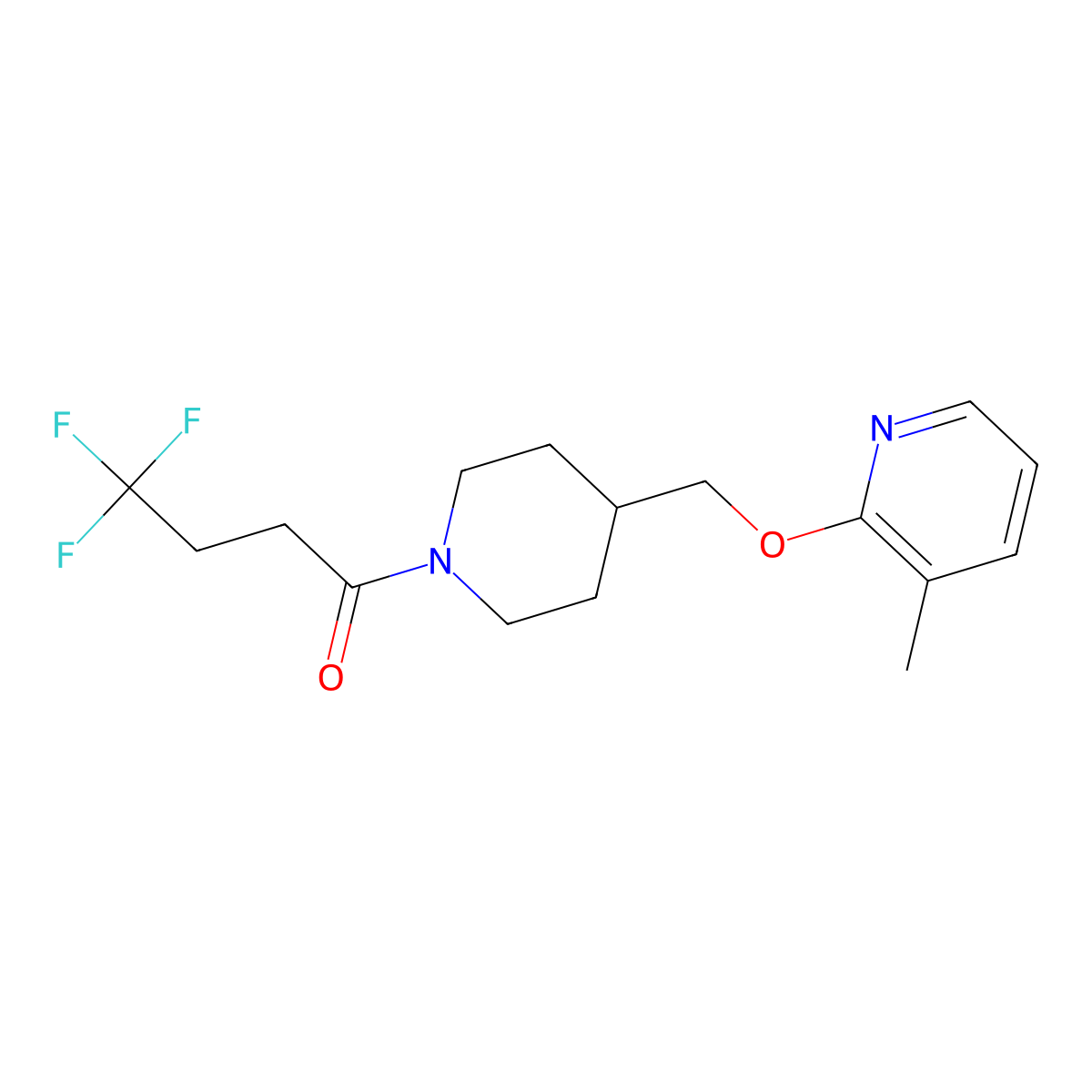 4,4,4-Trifluoro-1-(4-{[(3-methylpyridin-2-yl)oxy]methyl}piperidin-1-yl)butan-1-one molecular structure, CAS 2380183-08-2