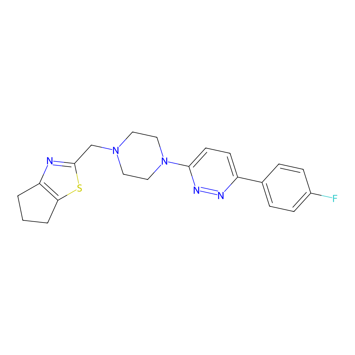 3-[4-({4H,5H,6H-cyclopenta[d][1,3]thiazol-2-yl}methyl)piperazin-1-yl]-6-(4-fluorophenyl)pyridazine molecular structure, CAS 2380183-09-3