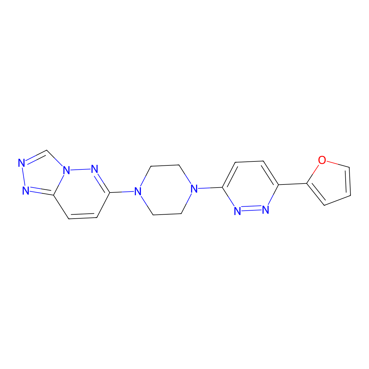 3-(Furan-2-yl)-6-(4-{[1,2,4]triazolo[4,3-b]pyridazin-6-yl}piperazin-1-yl)pyridazine molecular structure, CAS 2380183-10-6