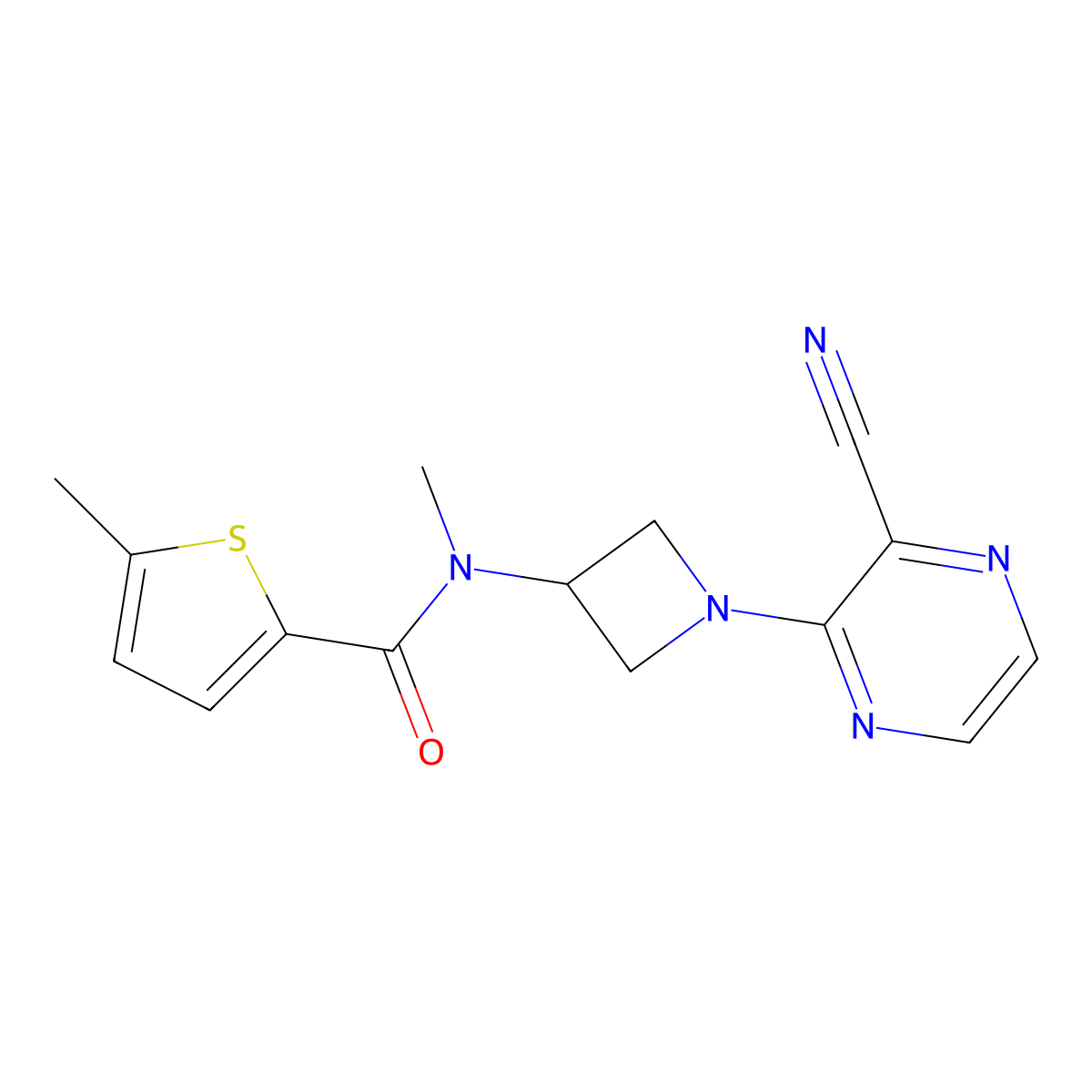 N-[1-(3-Cyanopyrazin-2-yl)azetidin-3-yl]-N,5-dimethylthiophene-2-carboxamide molecular structure, CAS 2380183-16-2