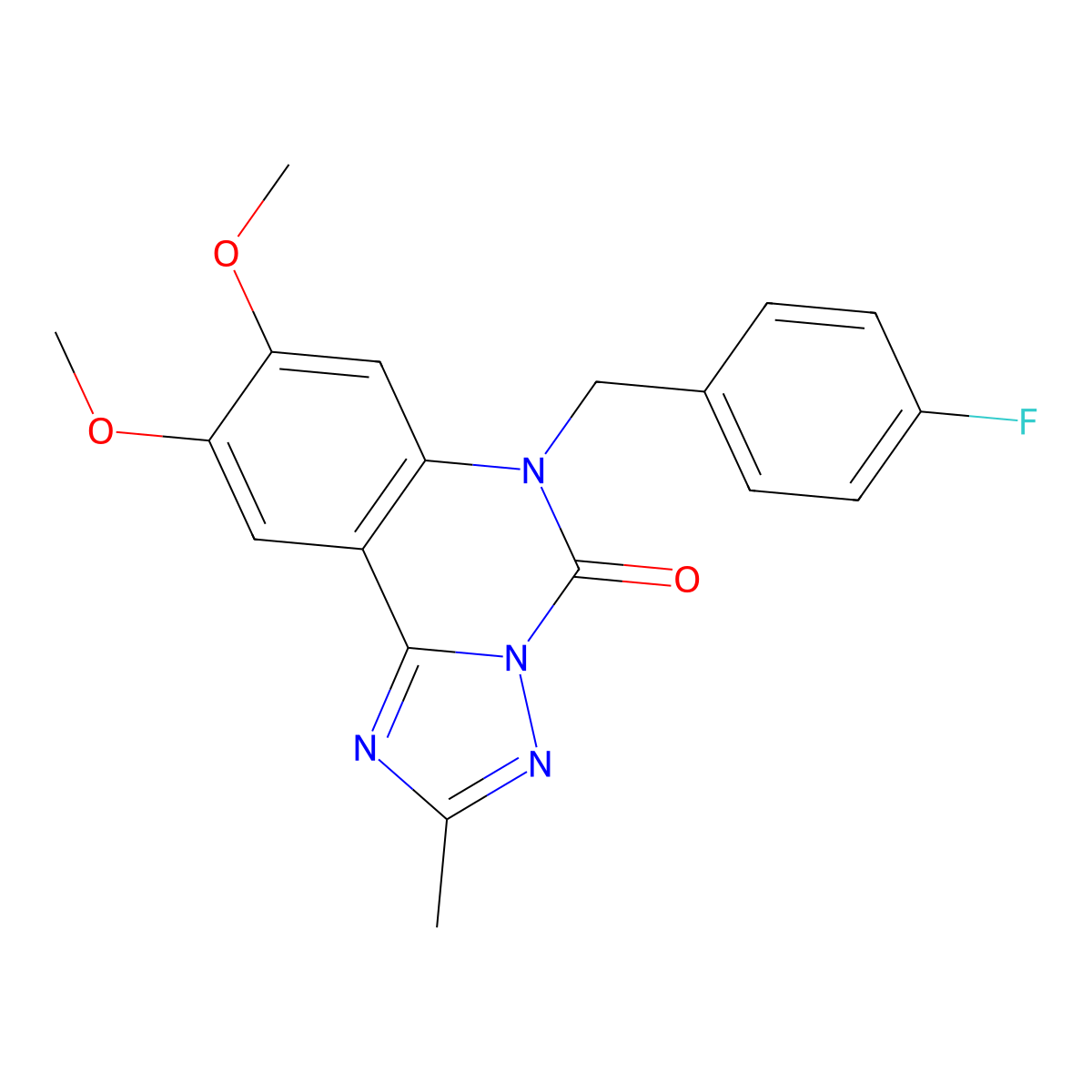 6-[(4-fluorophenyl)methyl]-8,9-dimethoxy-2-methyl-5H,6H-[1,2,4]triazolo[1,5-c]quinazolin-5-one molecular structure, CAS 2380183-18-4