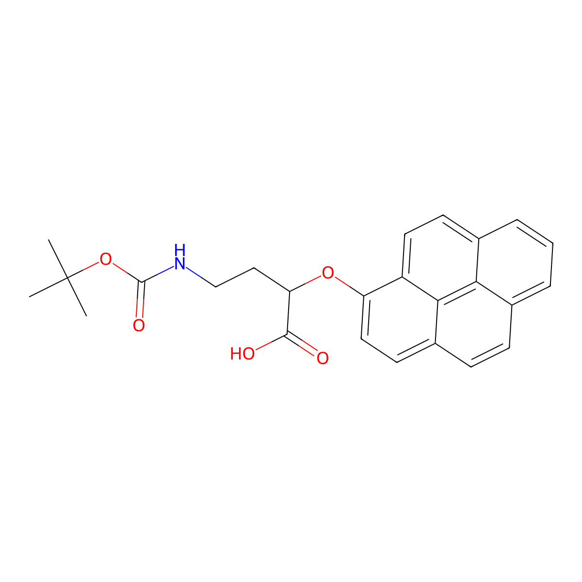 4-{[(Tert-butoxy)carbonyl]amino}-2-(pyren-1-yloxy)butanoic acid molecular structure, CAS 2380183-20-8