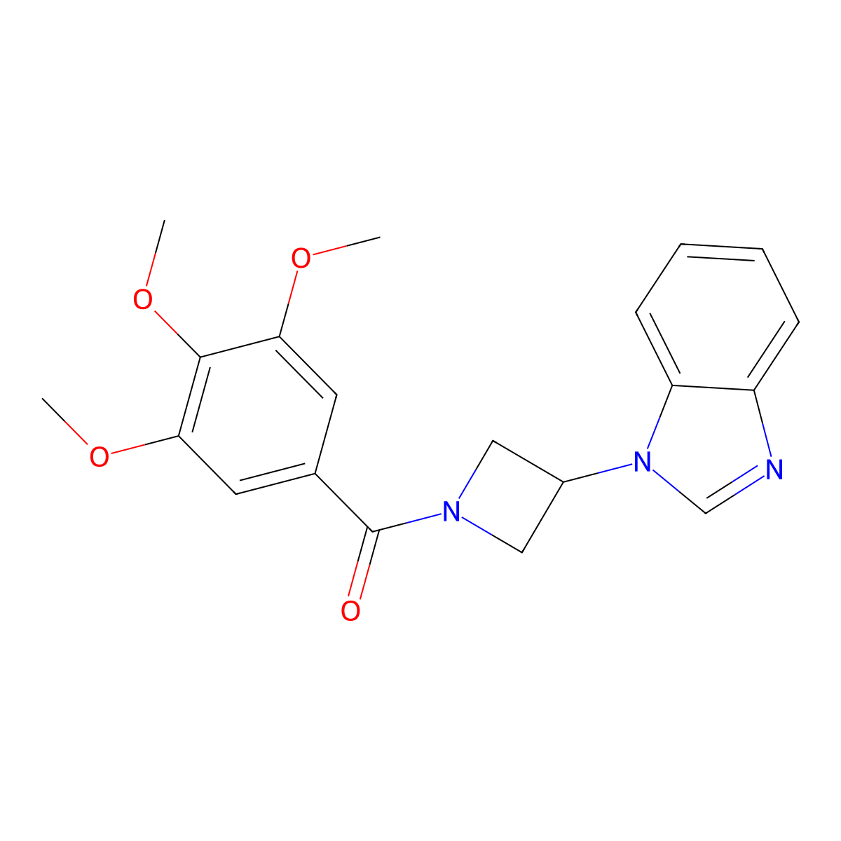 1-[1-(3,4,5-trimethoxybenzoyl)azetidin-3-yl]-1H-1,3-benzodiazole molecular structure, CAS 2380183-21-9