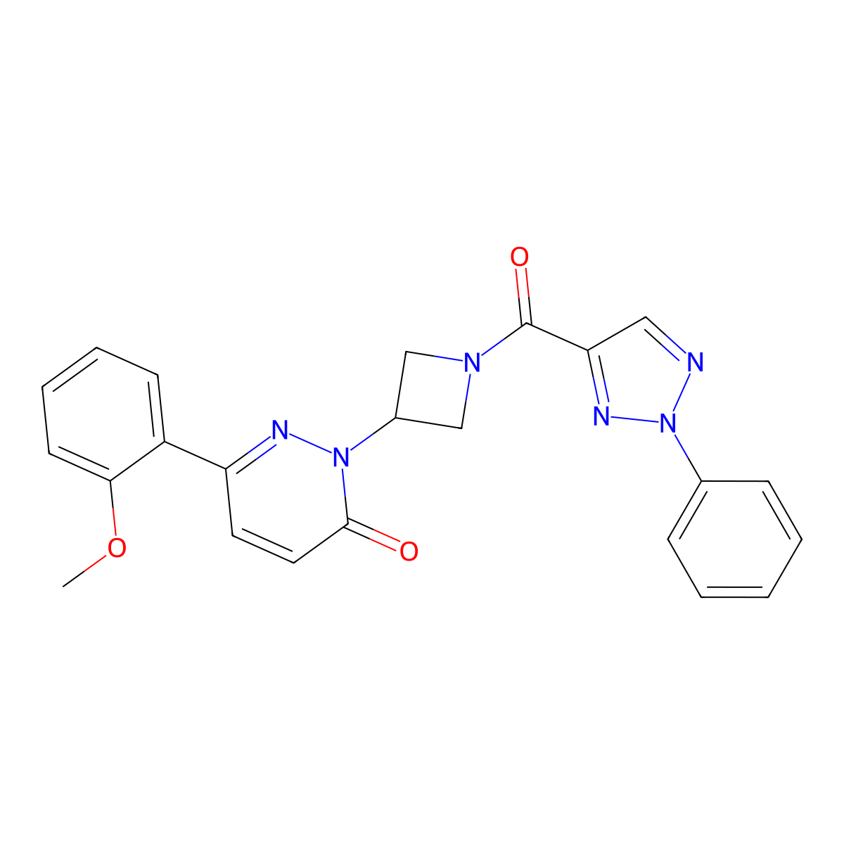 6-(2-methoxyphenyl)-2-[1-(2-phenyl-2H-1,2,3-triazole-4-carbonyl)azetidin-3-yl]-2,3-dihydropyridazin-3-one molecular structure, CAS 2380183-23-1