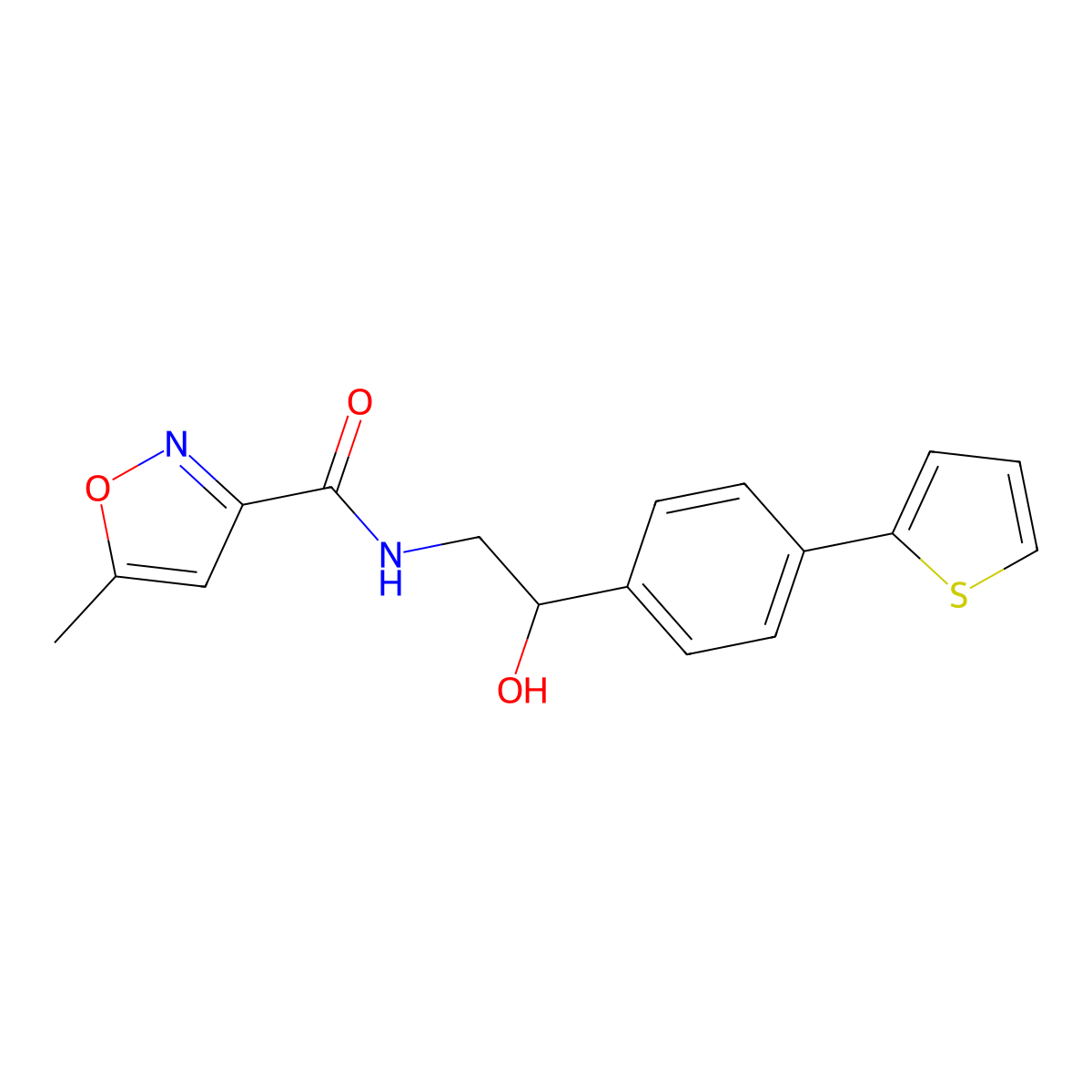 N-{2-hydroxy-2-[4-(thiophen-2-yl)phenyl]ethyl}-5-methyl-1,2-oxazole-3-carboxamide molecular structure, CAS 2380183-28-6