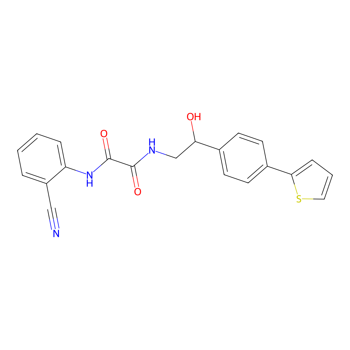 N-(2-cyanophenyl)-N'-{2-hydroxy-2-[4-(thiophen-2-yl)phenyl]ethyl}ethanediamide molecular structure, CAS 2380183-41-3