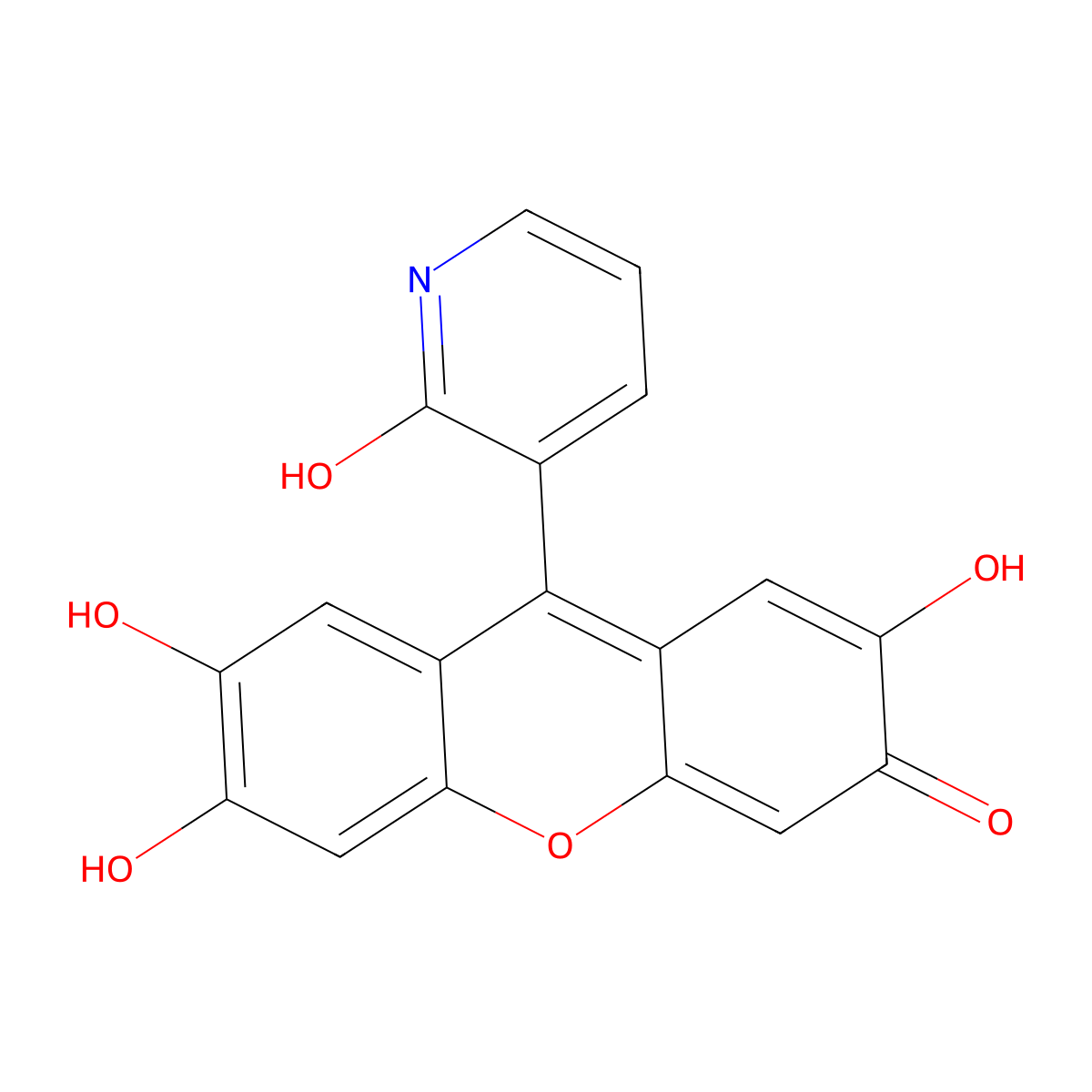 2,6,7-trihydroxy-9-(2-hydroxypyridin-3-yl)-3H-xanthen-3-one molecular structure, CAS 2380183-43-5