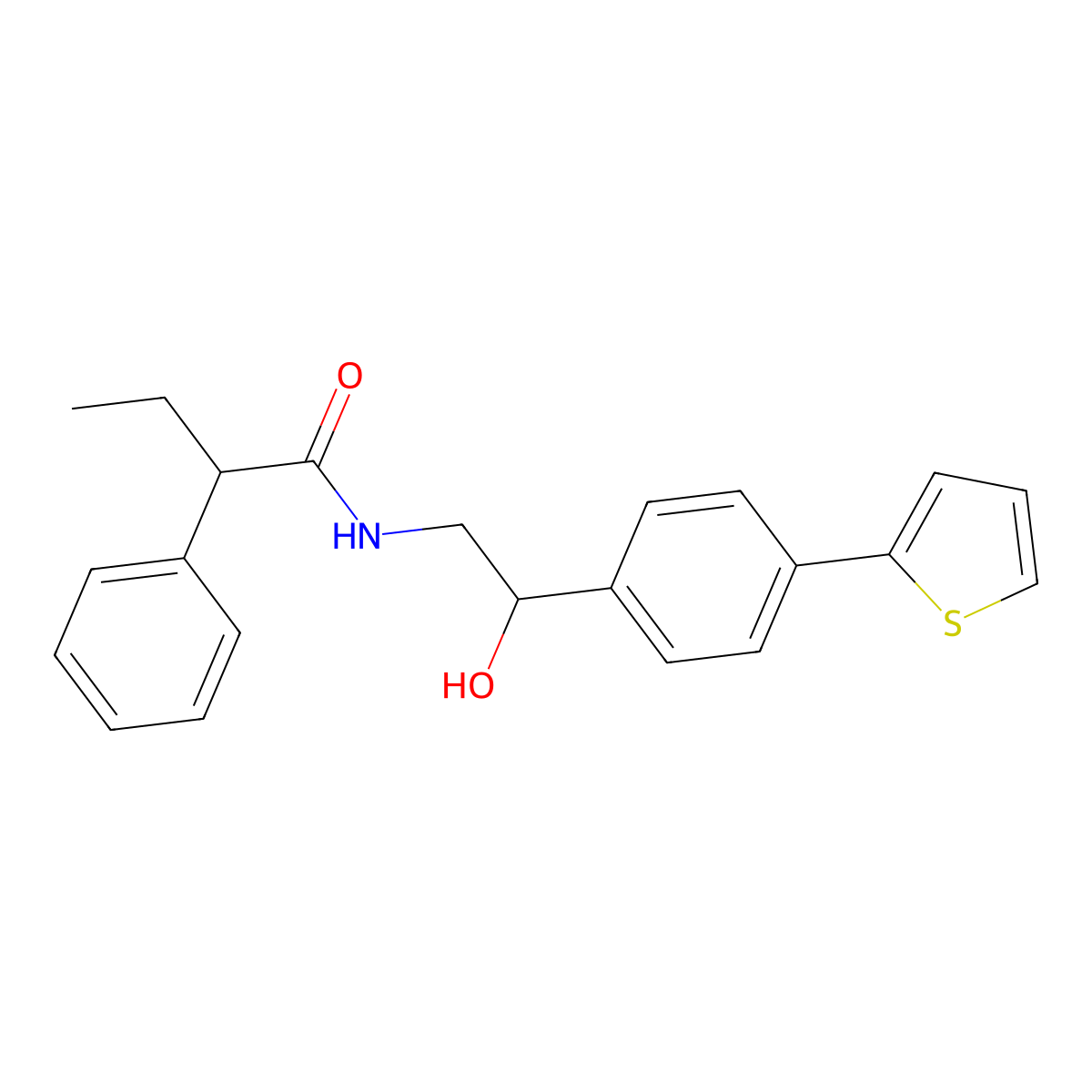 N-{2-hydroxy-2-[4-(thiophen-2-yl)phenyl]ethyl}-2-phenylbutanamide molecular structure, CAS 2380183-47-9