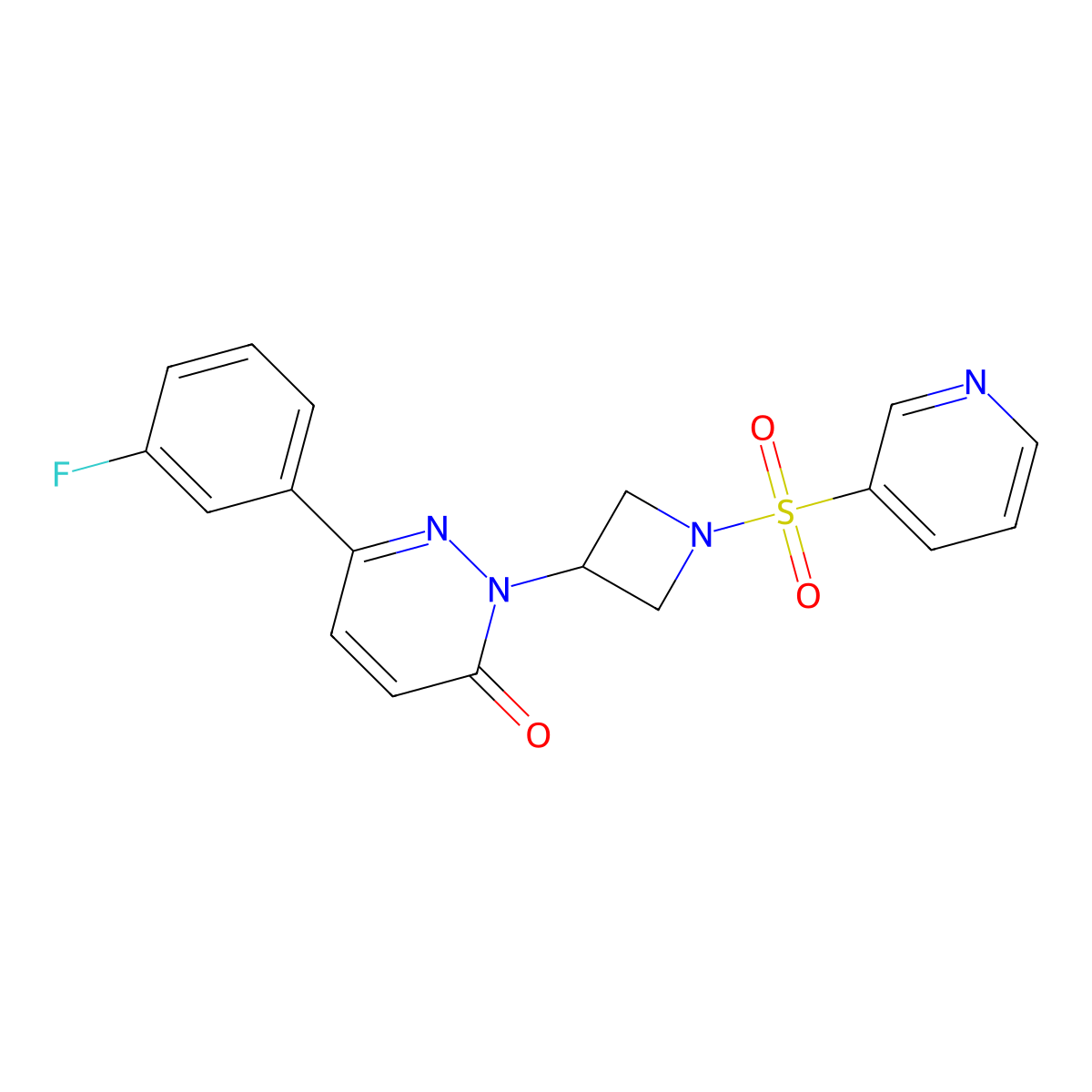 6-(3-Fluorophenyl)-2-[1-(pyridine-3-sulfonyl)azetidin-3-yl]-2,3-dihydropyridazin-3-one molecular structure, CAS 2380183-54-8