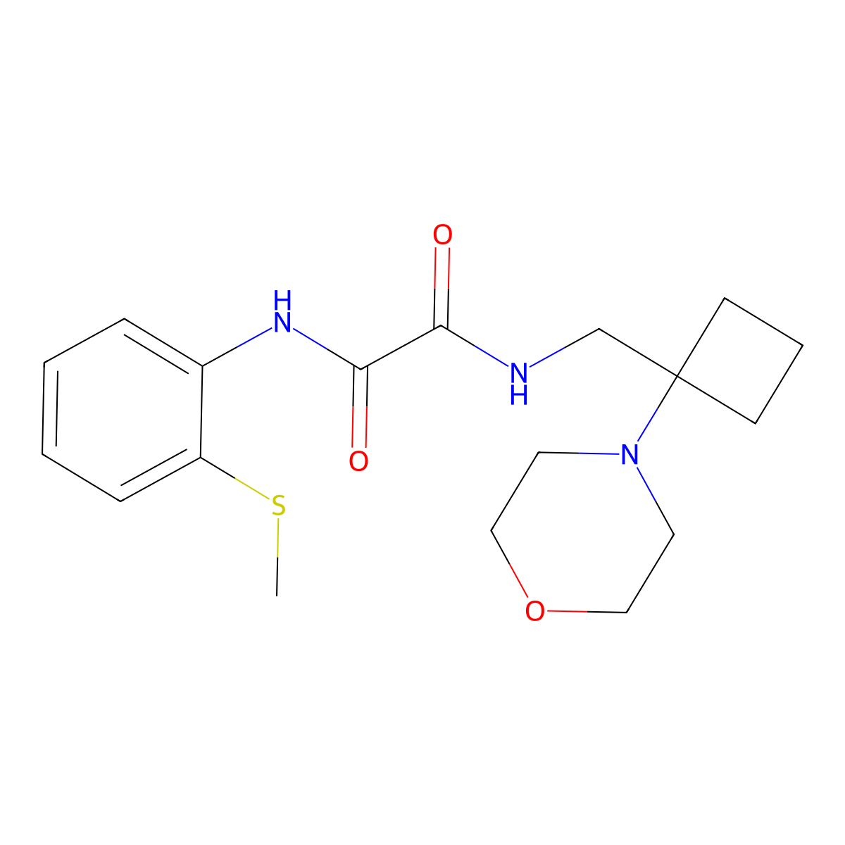 N'-[2-(methylsulfanyl)phenyl]-N-{[1-(morpholin-4-yl)cyclobutyl]methyl}ethanediamide molecular structure, CAS 2380183-58-2
