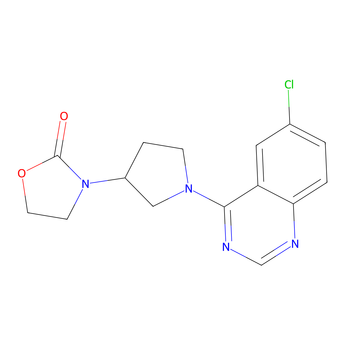 3-[1-(6-Chloroquinazolin-4-yl)pyrrolidin-3-yl]-1,3-oxazolidin-2-one molecular structure, CAS 2380183-65-1