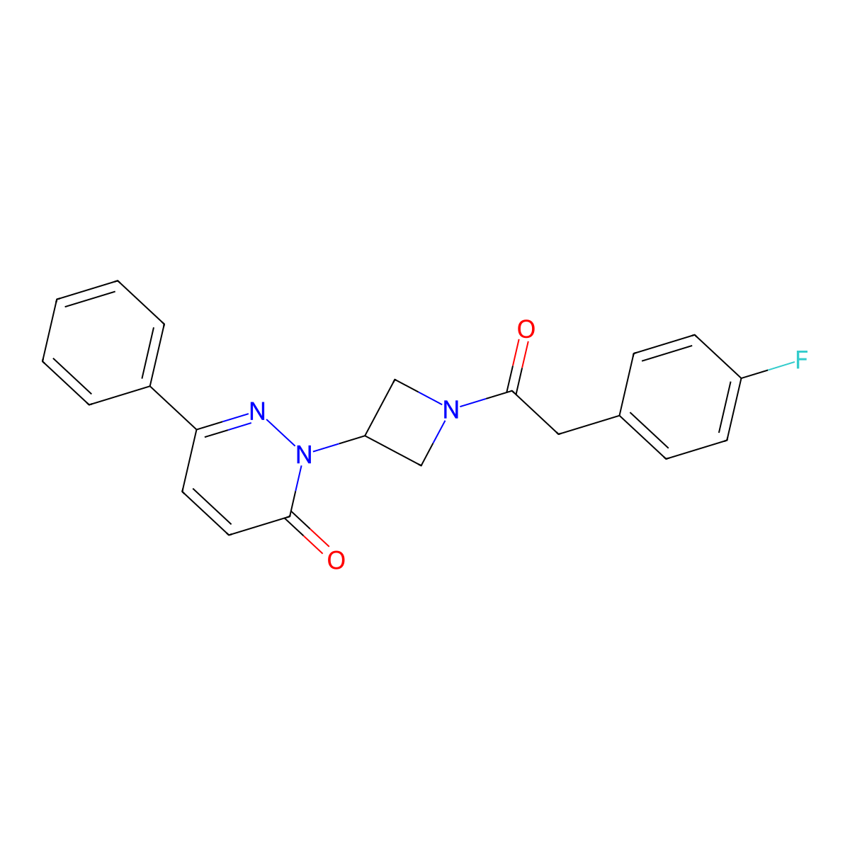 2-{1-[2-(4-Fluorophenyl)acetyl]azetidin-3-yl}-6-phenyl-2,3-dihydropyridazin-3-one molecular structure, CAS 2380183-69-5