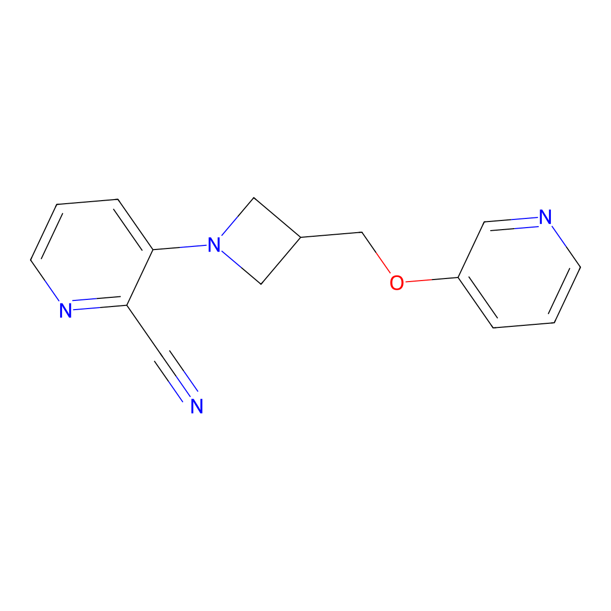 3-{3-[(Pyridin-3-yloxy)methyl]azetidin-1-yl}pyridine-2-carbonitrile molecular structure, CAS 2380183-77-5