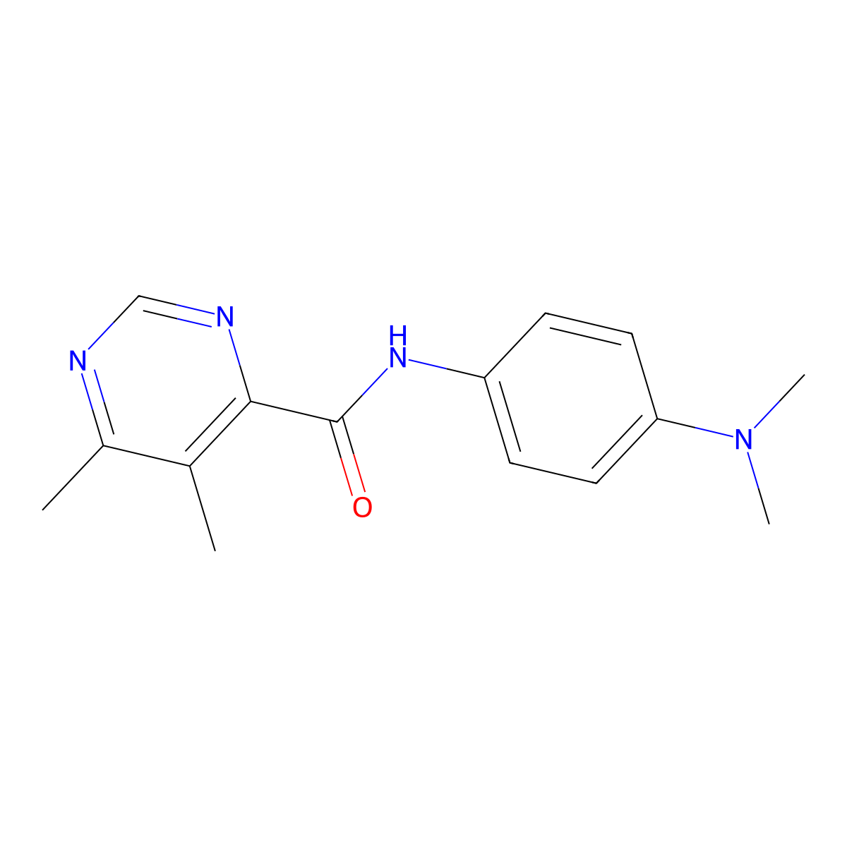 N-[4-(Dimethylamino)phenyl]-5,6-dimethylpyrimidine-4-carboxamide molecular structure, CAS 2380183-88-8