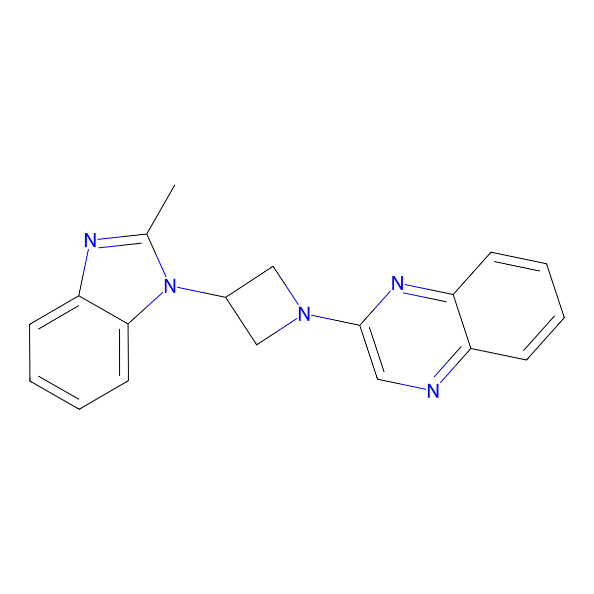 2-[3-(2-methyl-1H-1,3-benzodiazol-1-yl)azetidin-1-yl]quinoxaline molecular structure, CAS 2380183-89-9