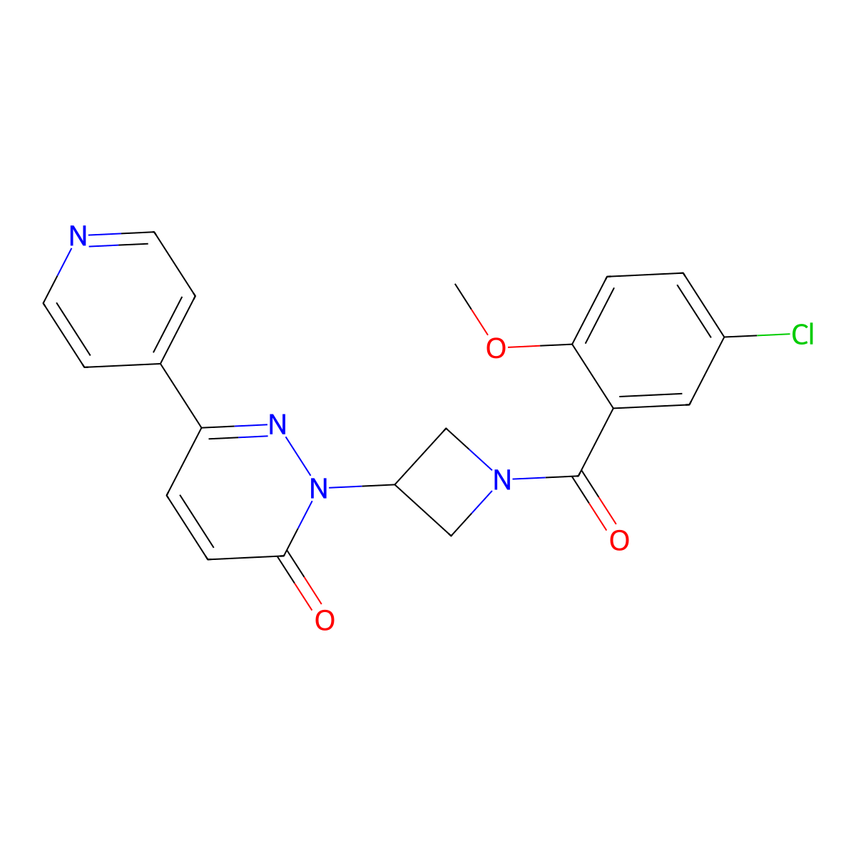 2-[1-(5-Chloro-2-methoxybenzoyl)azetidin-3-yl]-6-(pyridin-4-yl)-2,3-dihydropyridazin-3-one molecular structure, CAS 2380183-99-1
