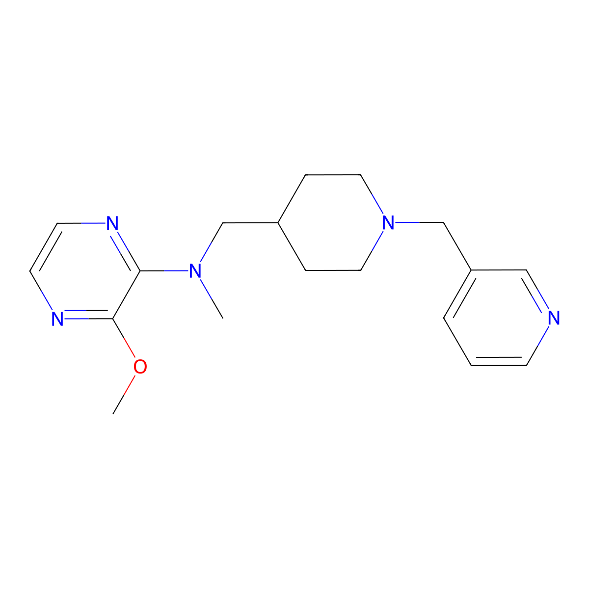 3-methoxy-N-methyl-N-({1-[(pyridin-3-yl)methyl]piperidin-4-yl}methyl)pyrazin-2-amine molecular structure, CAS 2380184-01-8