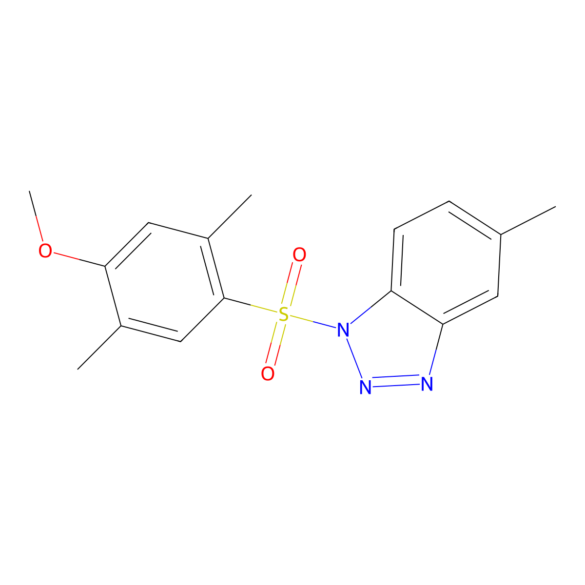 1-(4-methoxy-2,5-dimethylbenzenesulfonyl)-5-methyl-1H-1,2,3-benzotriazole molecular structure, CAS 2380184-06-3