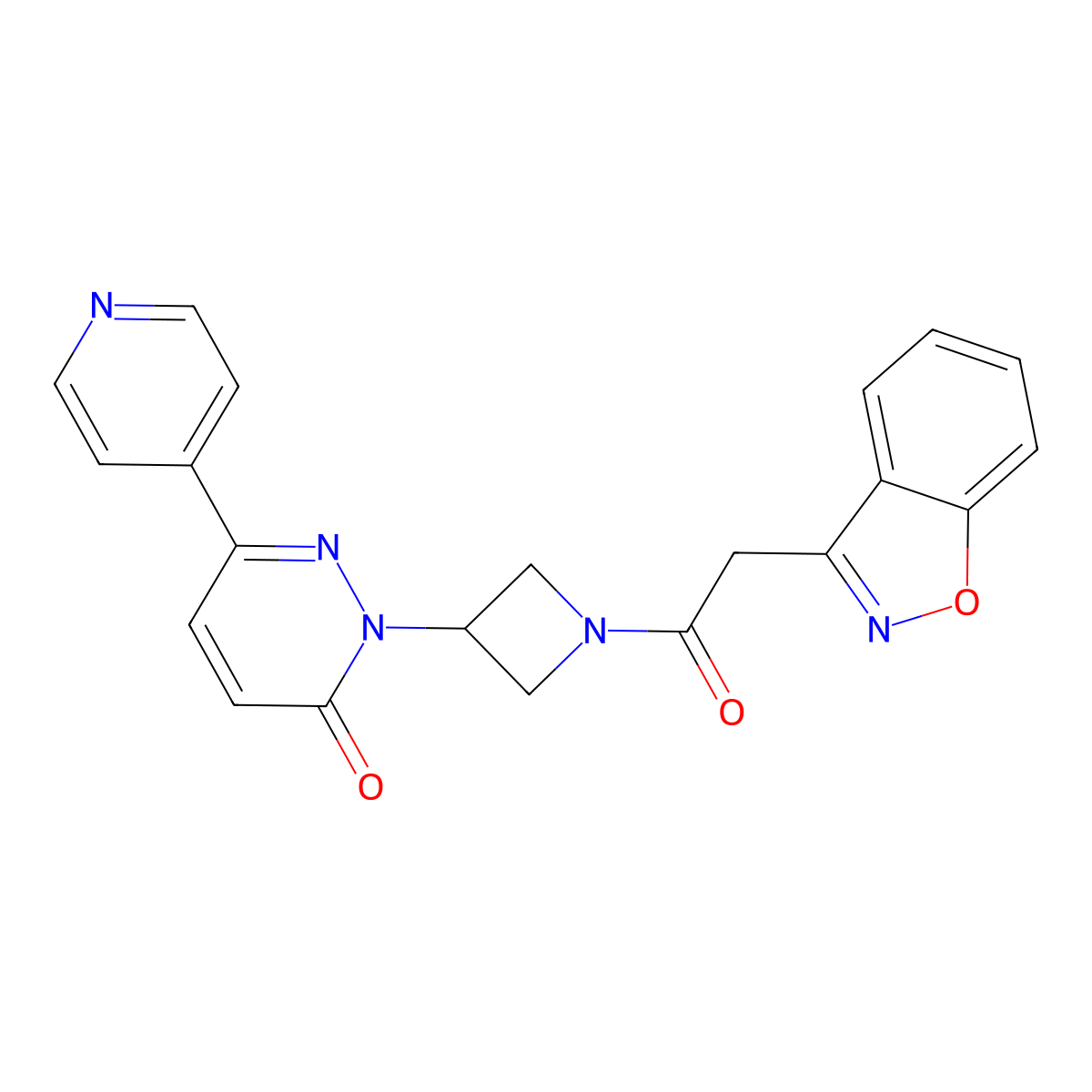 2-{1-[2-(1,2-Benzoxazol-3-yl)acetyl]azetidin-3-yl}-6-(pyridin-4-yl)-2,3-dihydropyridazin-3-one molecular structure, CAS 2380184-07-4