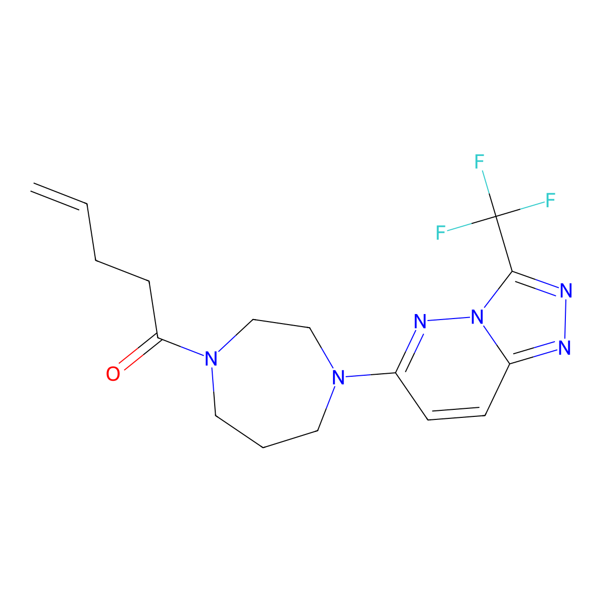 1-{4-[3-(Trifluoromethyl)-[1,2,4]triazolo[4,3-b]pyridazin-6-yl]-1,4-diazepan-1-yl}pent-4-en-1-one molecular structure, CAS 2380184-09-6