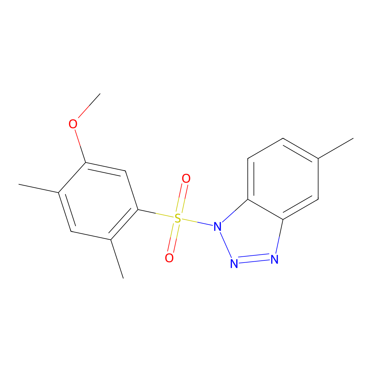 1-(5-methoxy-2,4-dimethylbenzenesulfonyl)-5-methyl-1H-1,2,3-benzotriazole molecular structure, CAS 2380184-13-2
