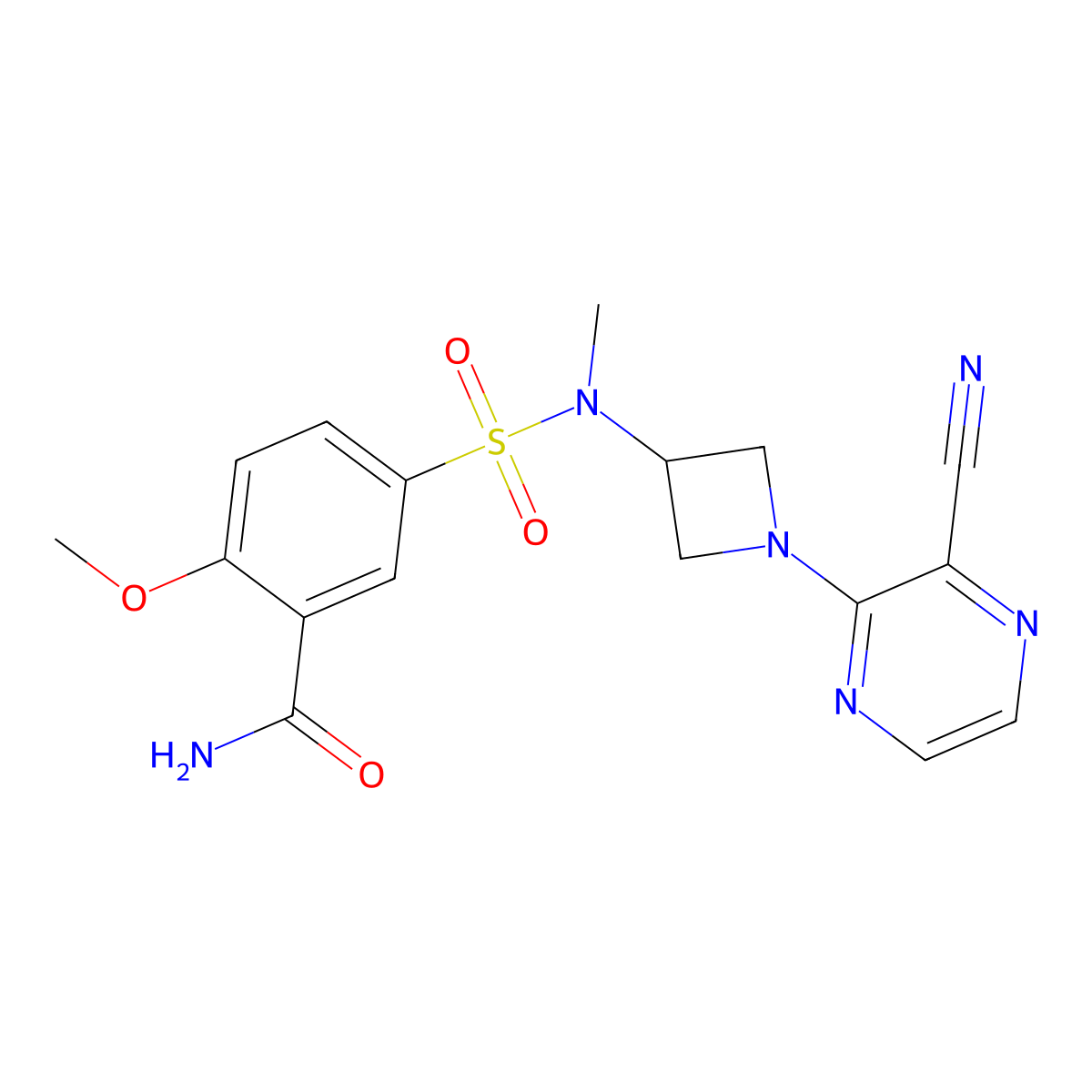 5-{[1-(3-Cyanopyrazin-2-yl)azetidin-3-yl](methyl)sulfamoyl}-2-methoxybenzamide molecular structure, CAS 2380184-14-3