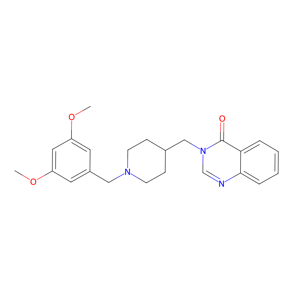 3-({1-[(3,5-Dimethoxyphenyl)methyl]piperidin-4-yl}methyl)-3,4-dihydroquinazolin-4-one molecular structure, CAS 2380184-20-1