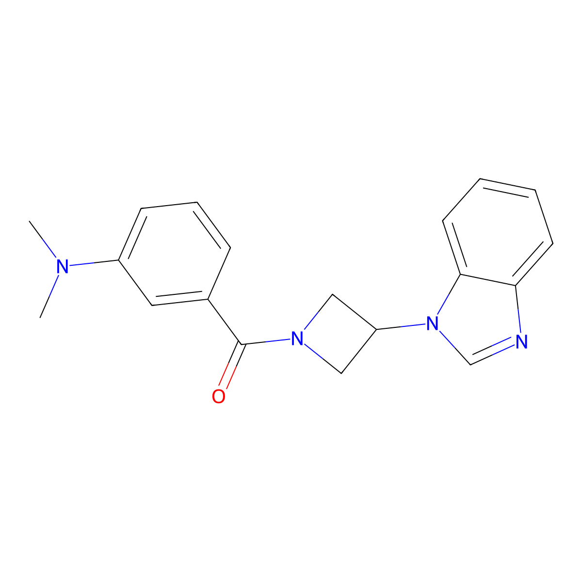 3-[3-(1H-1,3-benzodiazol-1-yl)azetidine-1-carbonyl]-N,N-dimethylaniline molecular structure, CAS 2380184-23-4