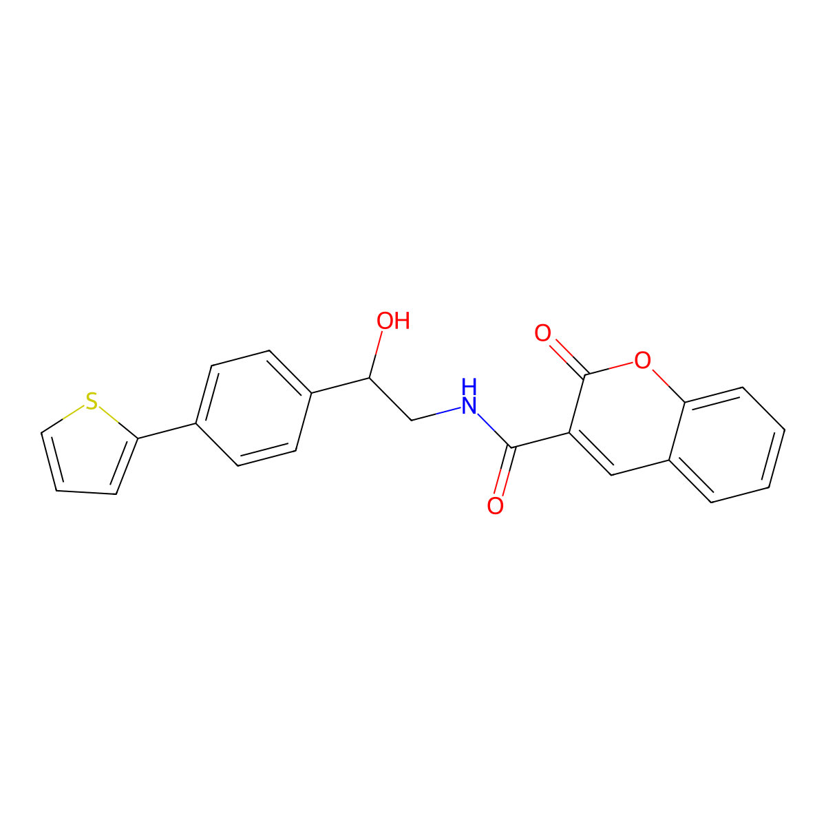 N-{2-hydroxy-2-[4-(thiophen-2-yl)phenyl]ethyl}-2-oxo-2H-chromene-3-carboxamide molecular structure, CAS 2380184-24-5