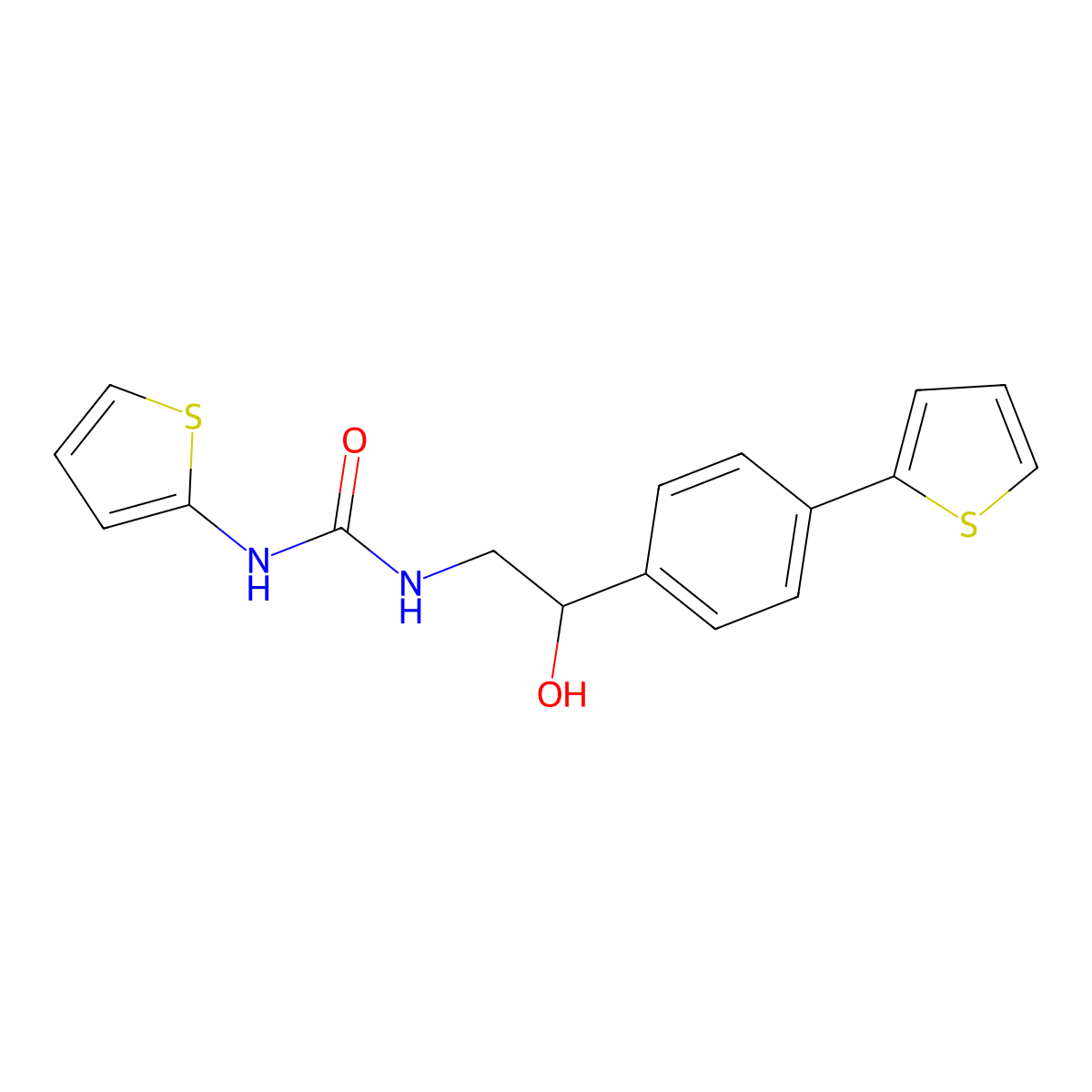1-{2-Hydroxy-2-[4-(thiophen-2-yl)phenyl]ethyl}-3-(thiophen-2-yl)urea molecular structure, CAS 2380184-27-8